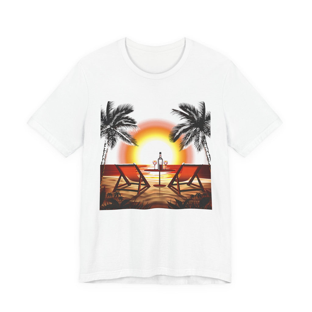 Beach Sunset with Palm Trees Tee Tropical Sunset T-Shirt - Etna Gift