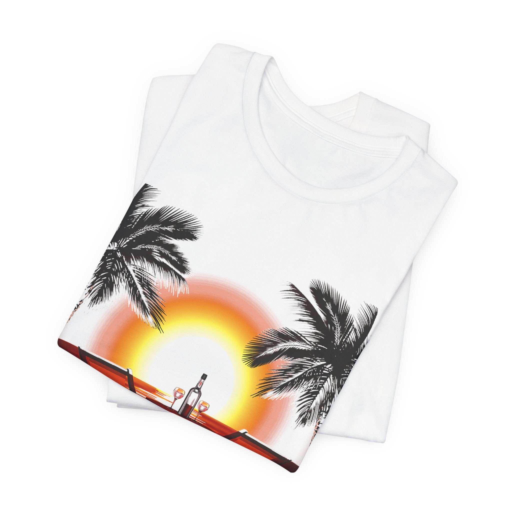 Beach Sunset with Palm Trees Tee Tropical Sunset T-Shirt - Etna Gift
