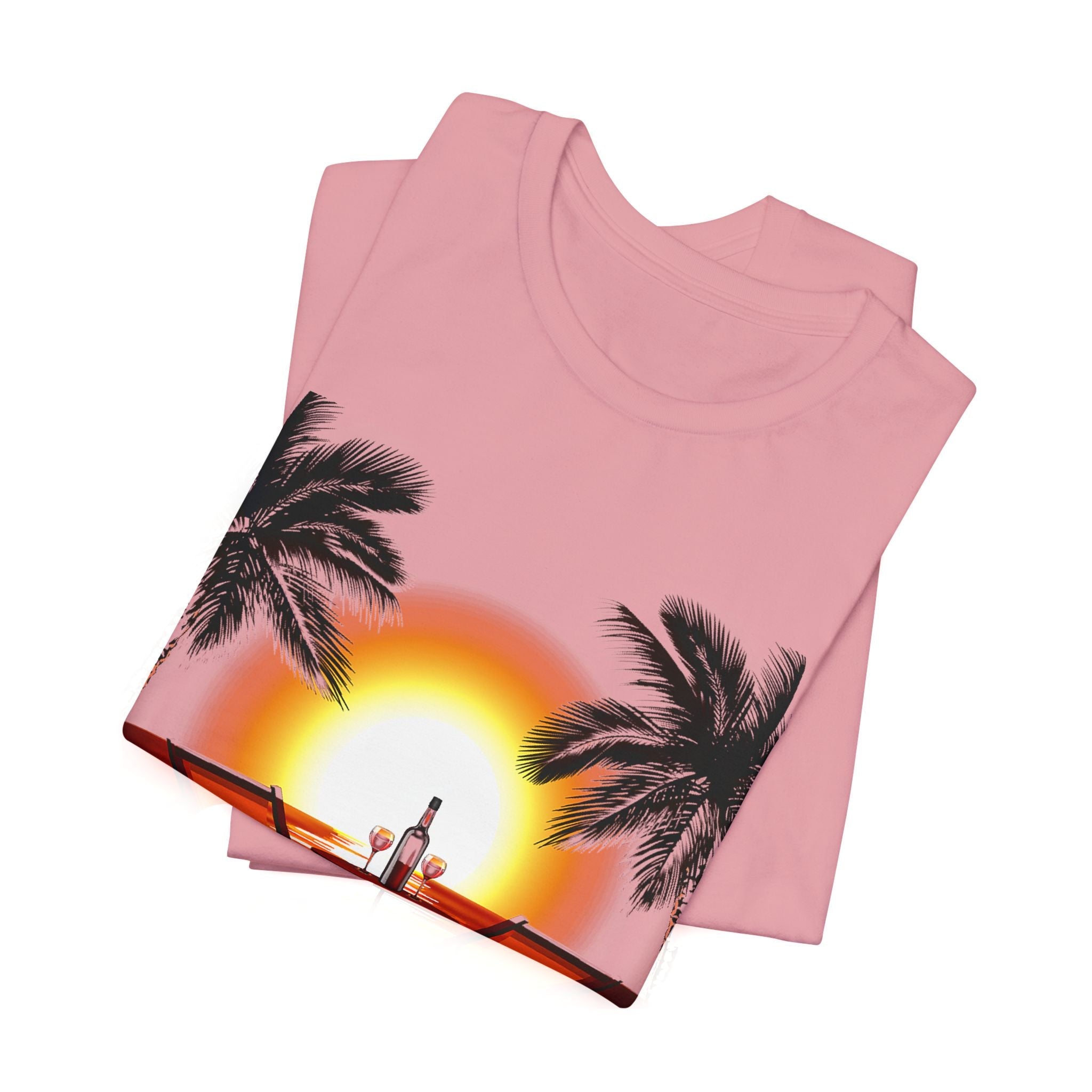 Beach Sunset with Palm Trees Tee Tropical Sunset T-Shirt - Etna Gift