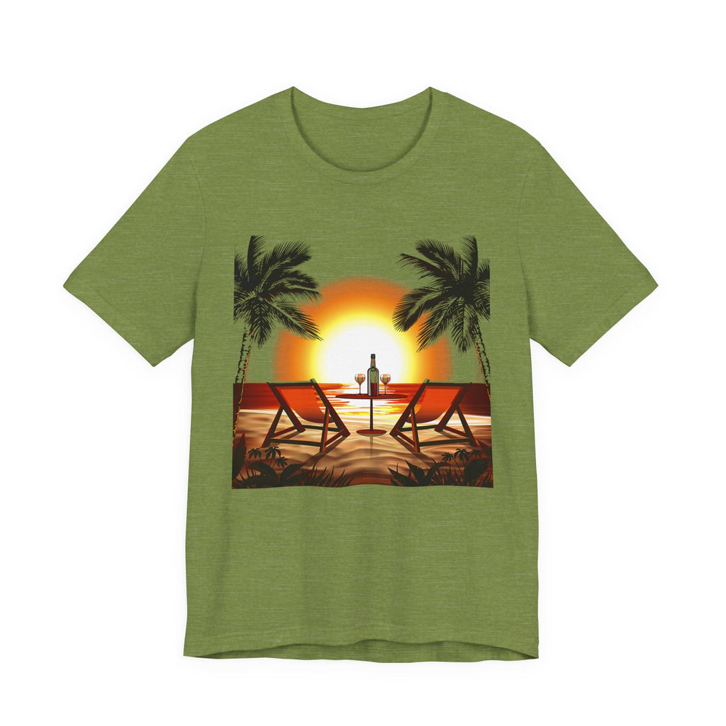 Beach Sunset with Palm Trees Tee Tropical Sunset T-Shirt - Etna Gift