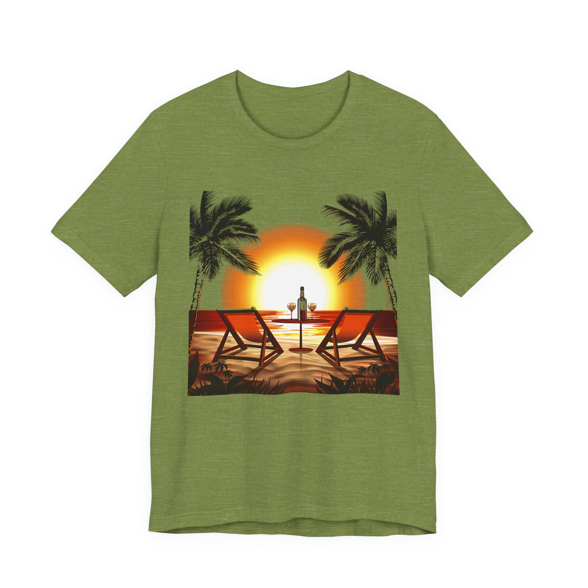 Beach Sunset with Palm Trees Tee Tropical Sunset T-Shirt - Etna Gift