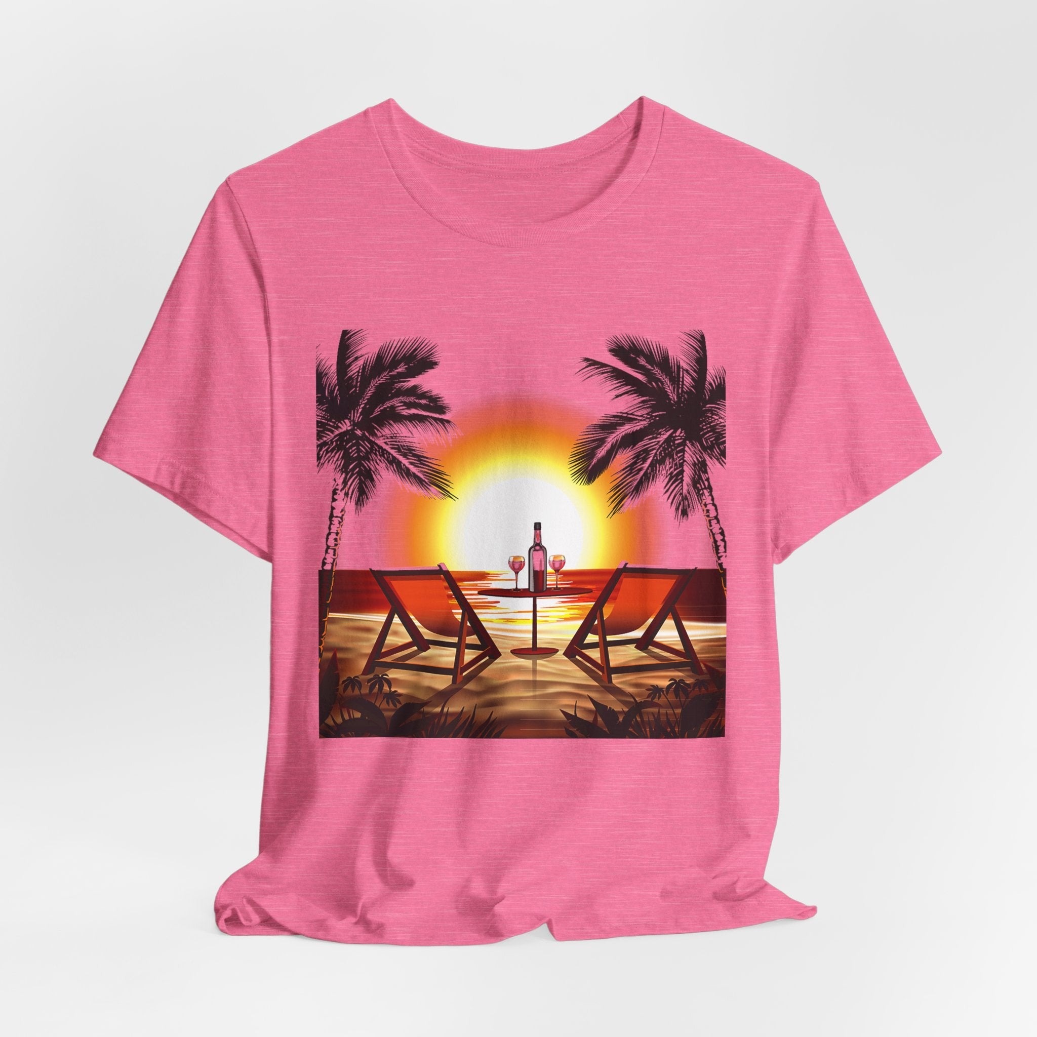Beach Sunset with Palm Trees Tee Tropical Sunset T-Shirt - Etna Gift