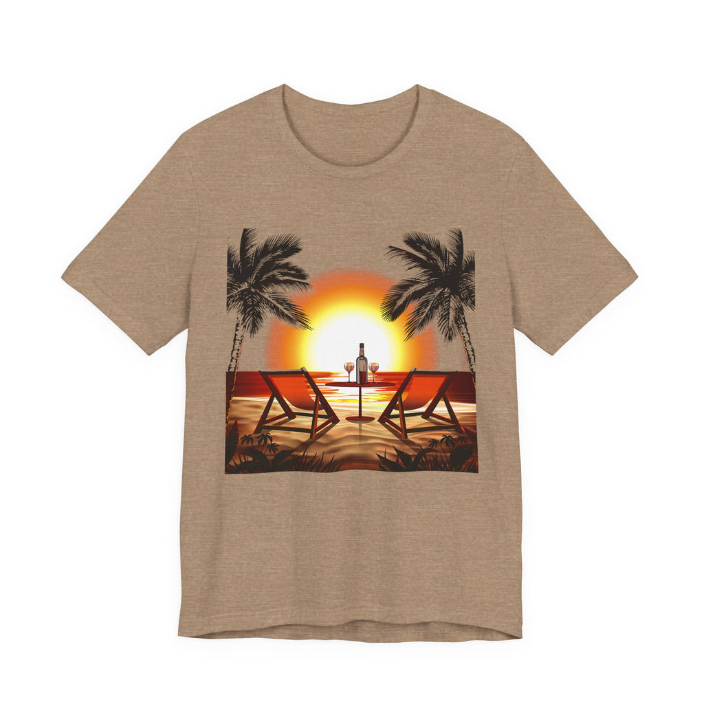 Beach Sunset with Palm Trees Tee Tropical Sunset T-Shirt - Etna Gift
