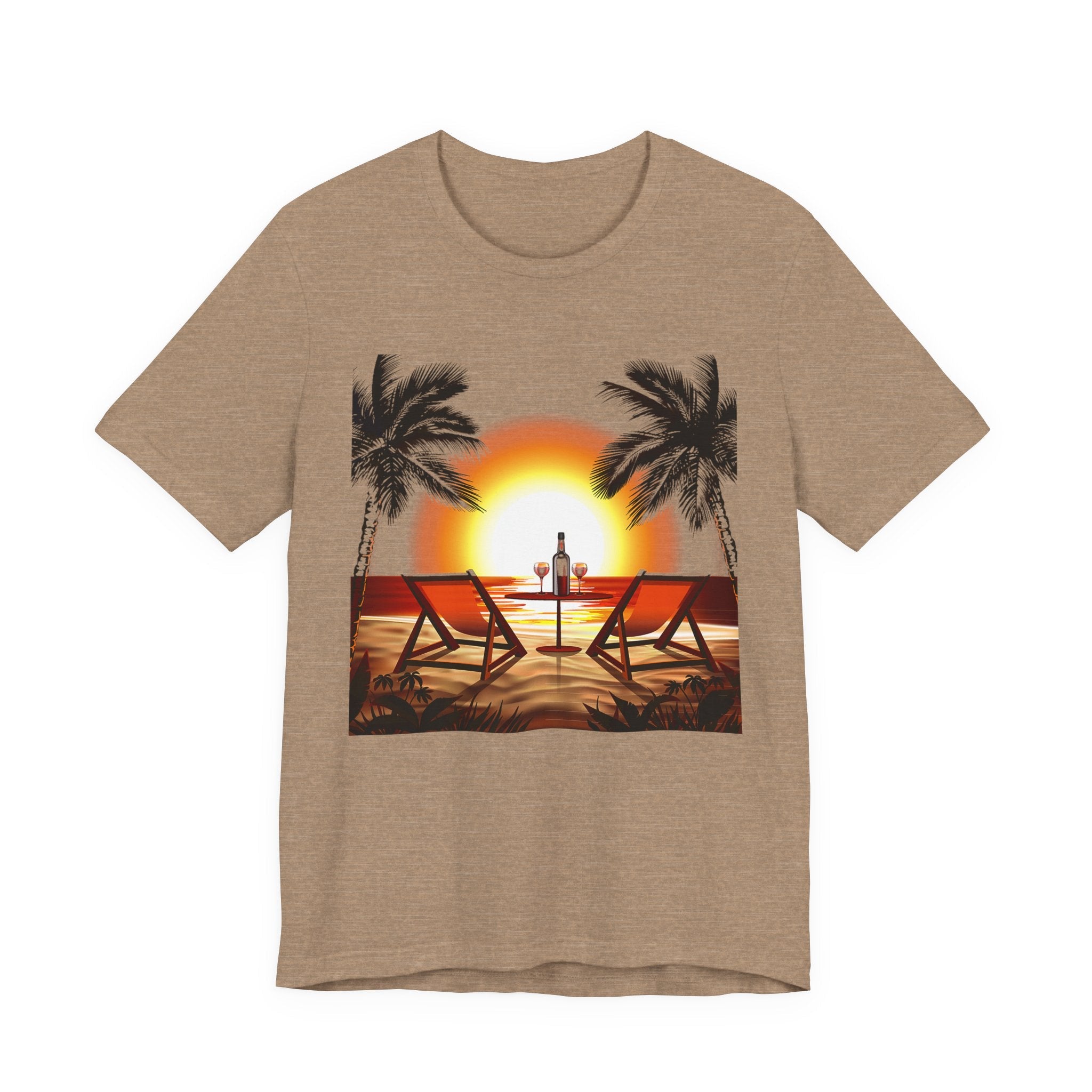 Beach Sunset with Palm Trees Tee Tropical Sunset T-Shirt - Etna Gift