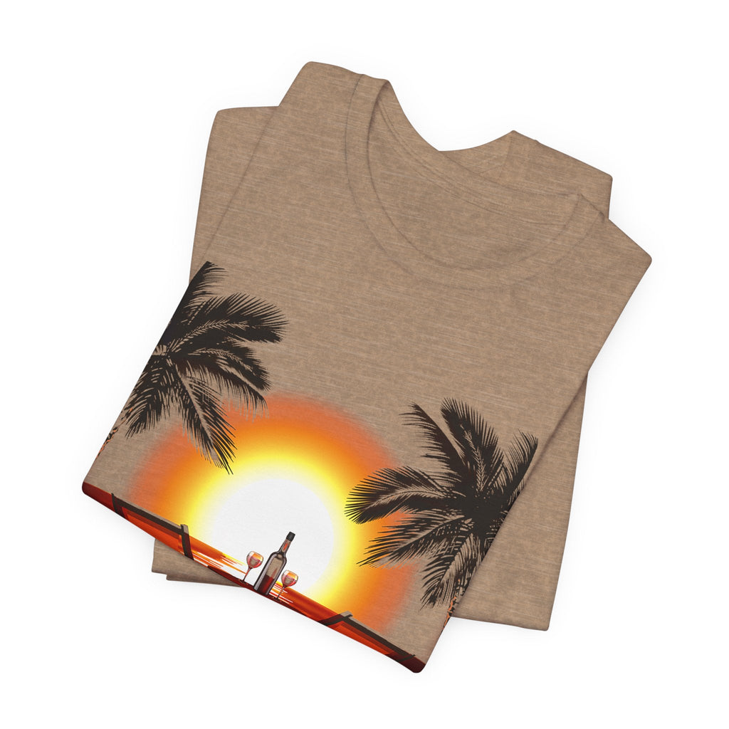 Beach Sunset with Palm Trees Tee Tropical Sunset T-Shirt - Etna Gift