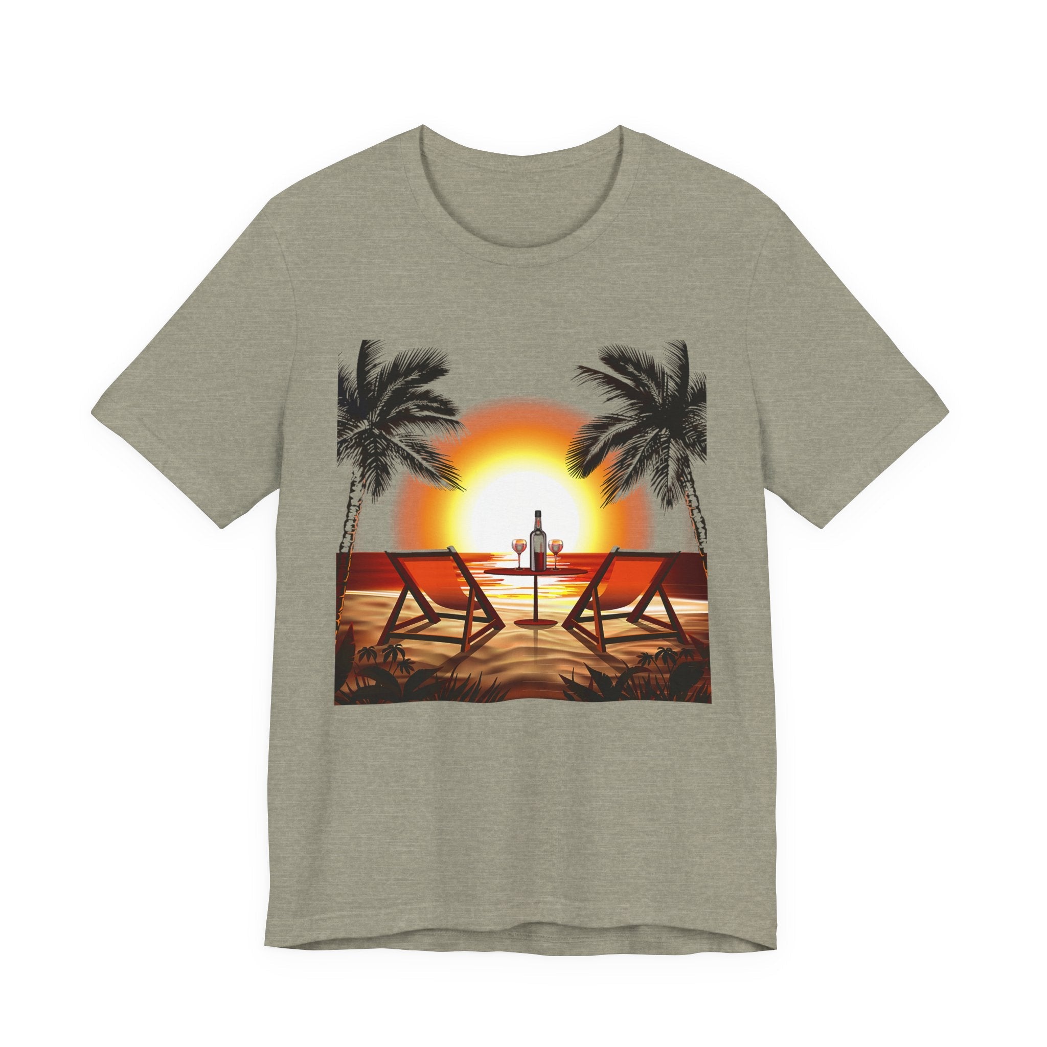 Beach Sunset with Palm Trees Tee Tropical Sunset T-Shirt - Etna Gift