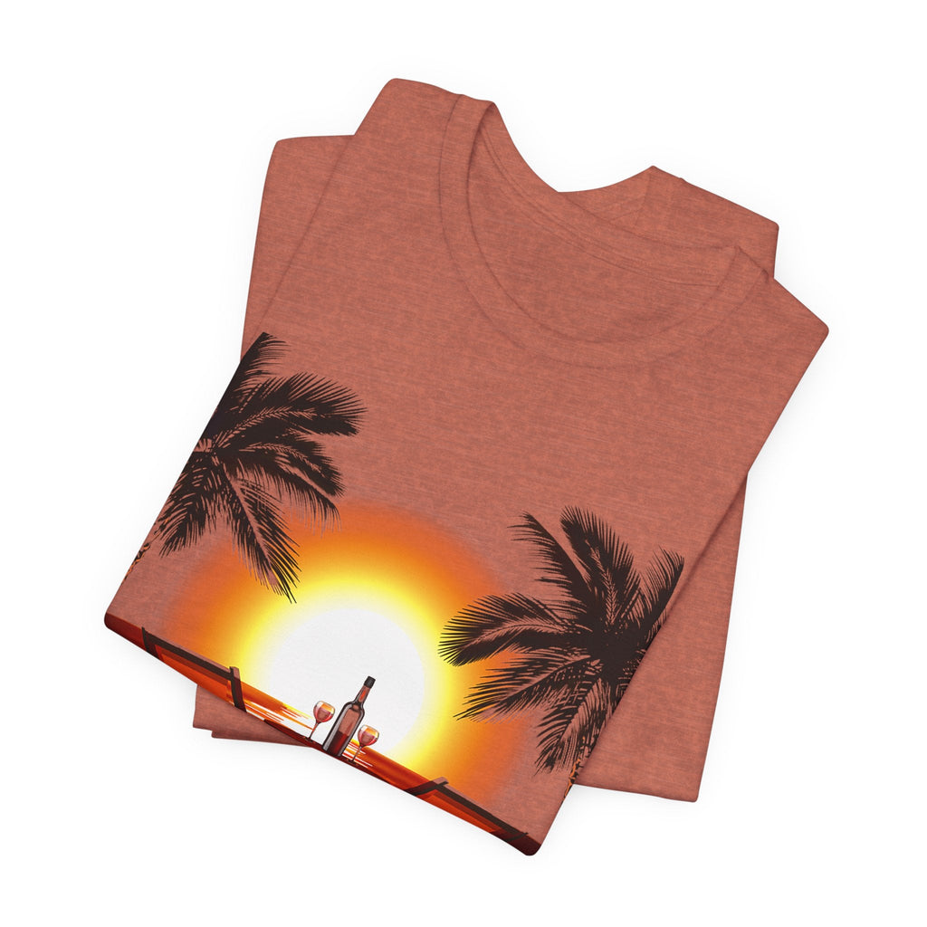 Beach Sunset with Palm Trees Tee Tropical Sunset T-Shirt - Etna Gift