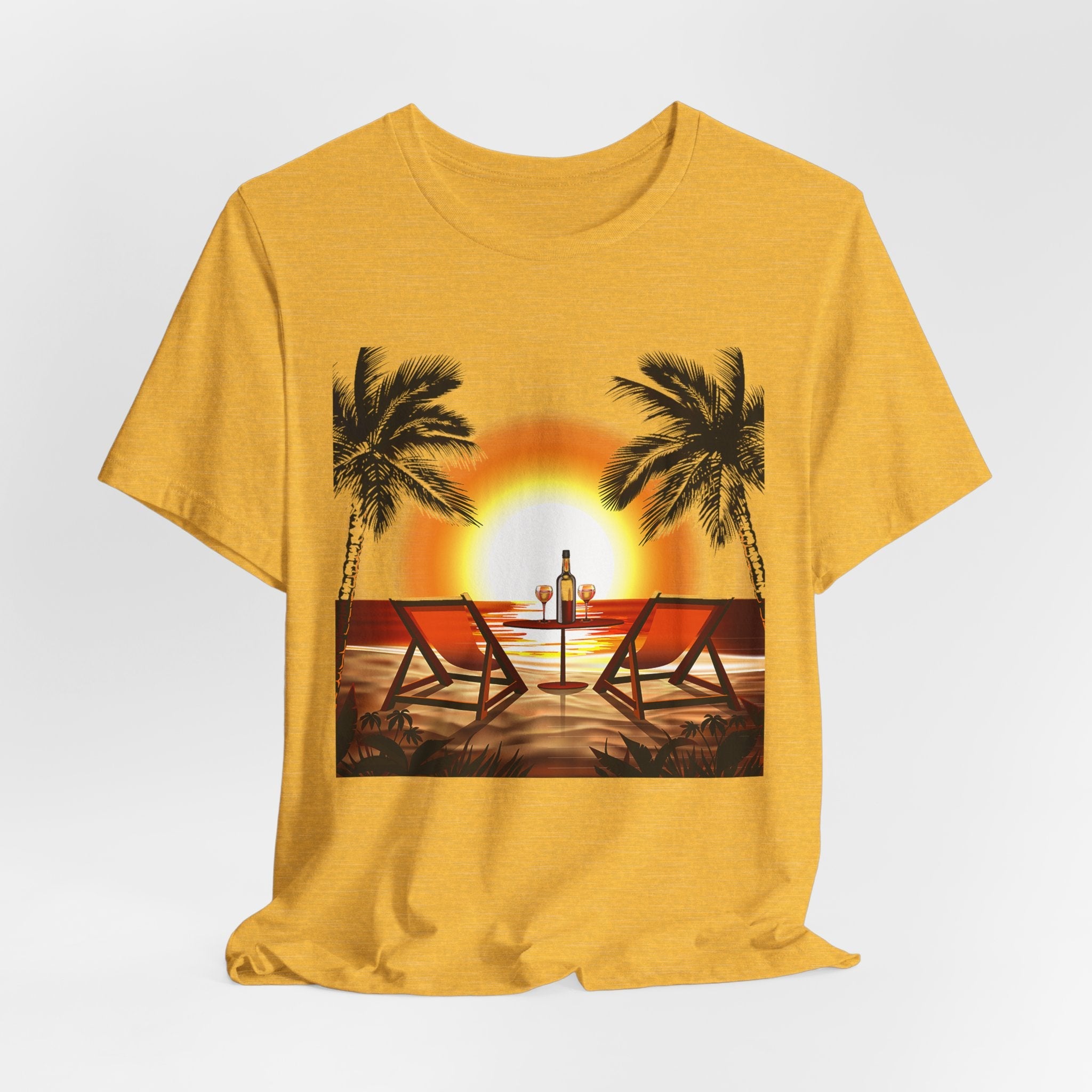 Beach Sunset with Palm Trees Tee Tropical Sunset T-Shirt - Etna Gift