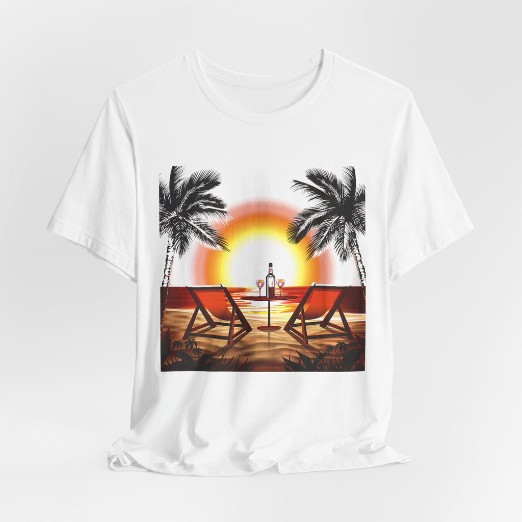 Beach Sunset with Palm Trees Tee Tropical Sunset T-Shirt - Etna Gift