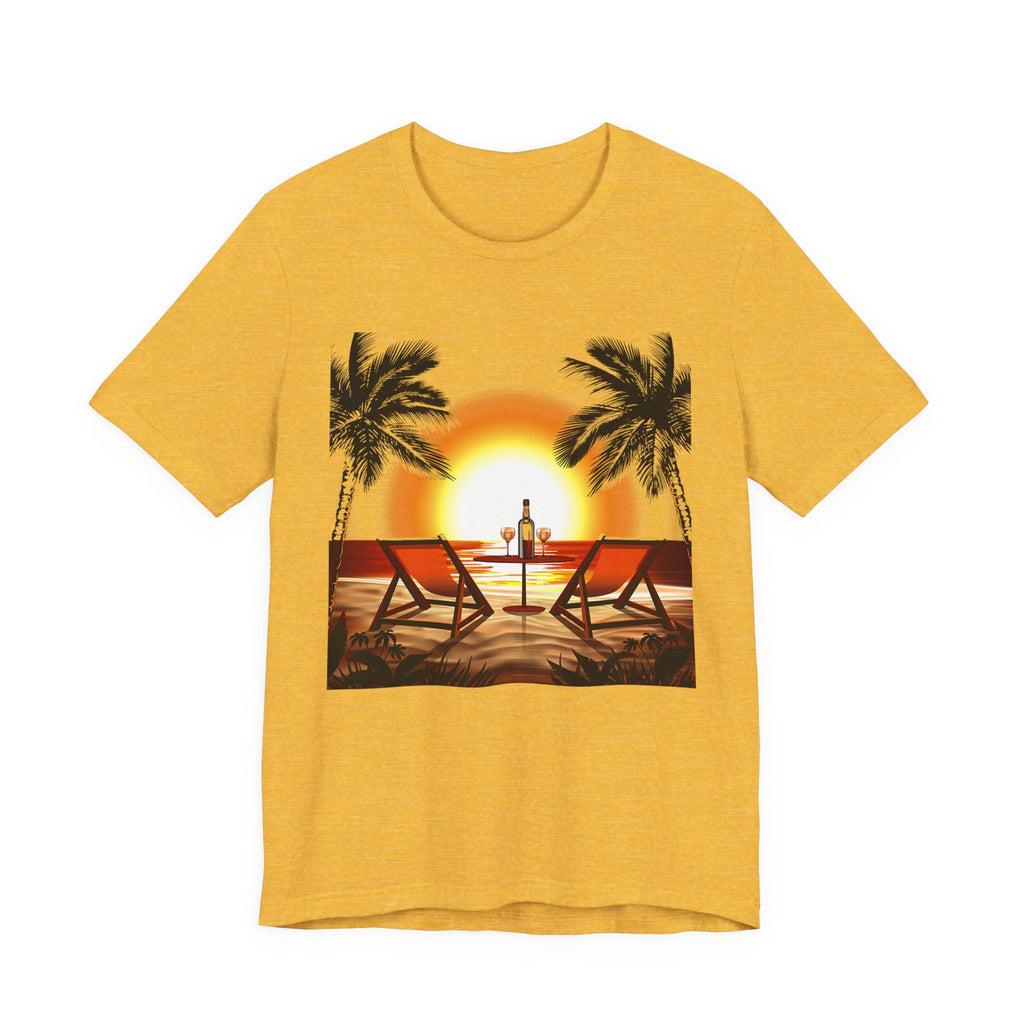 Beach Sunset with Palm Trees Tee Tropical Sunset T-Shirt - Etna Gift