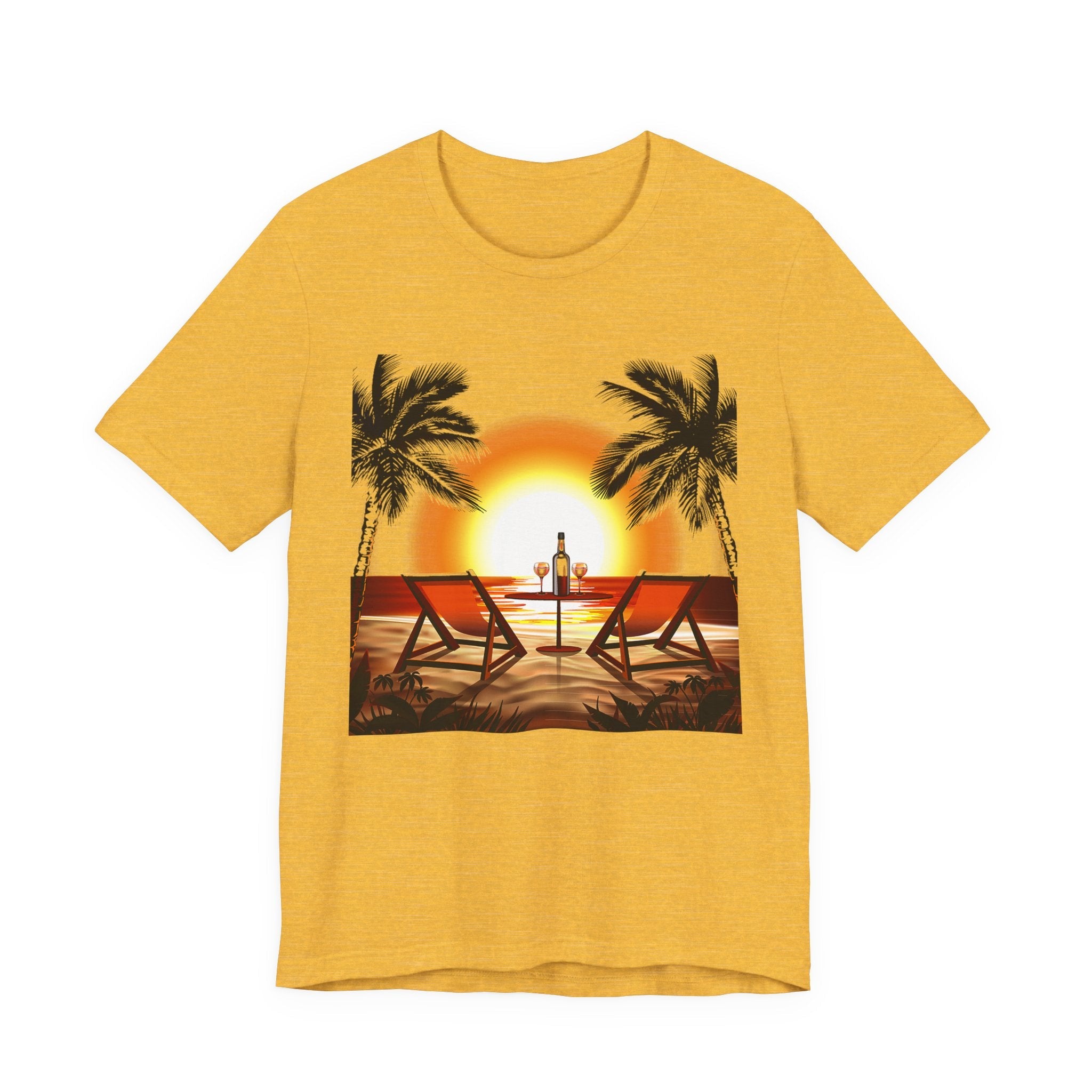 Beach Sunset with Palm Trees Tee Tropical Sunset T-Shirt - Etna Gift