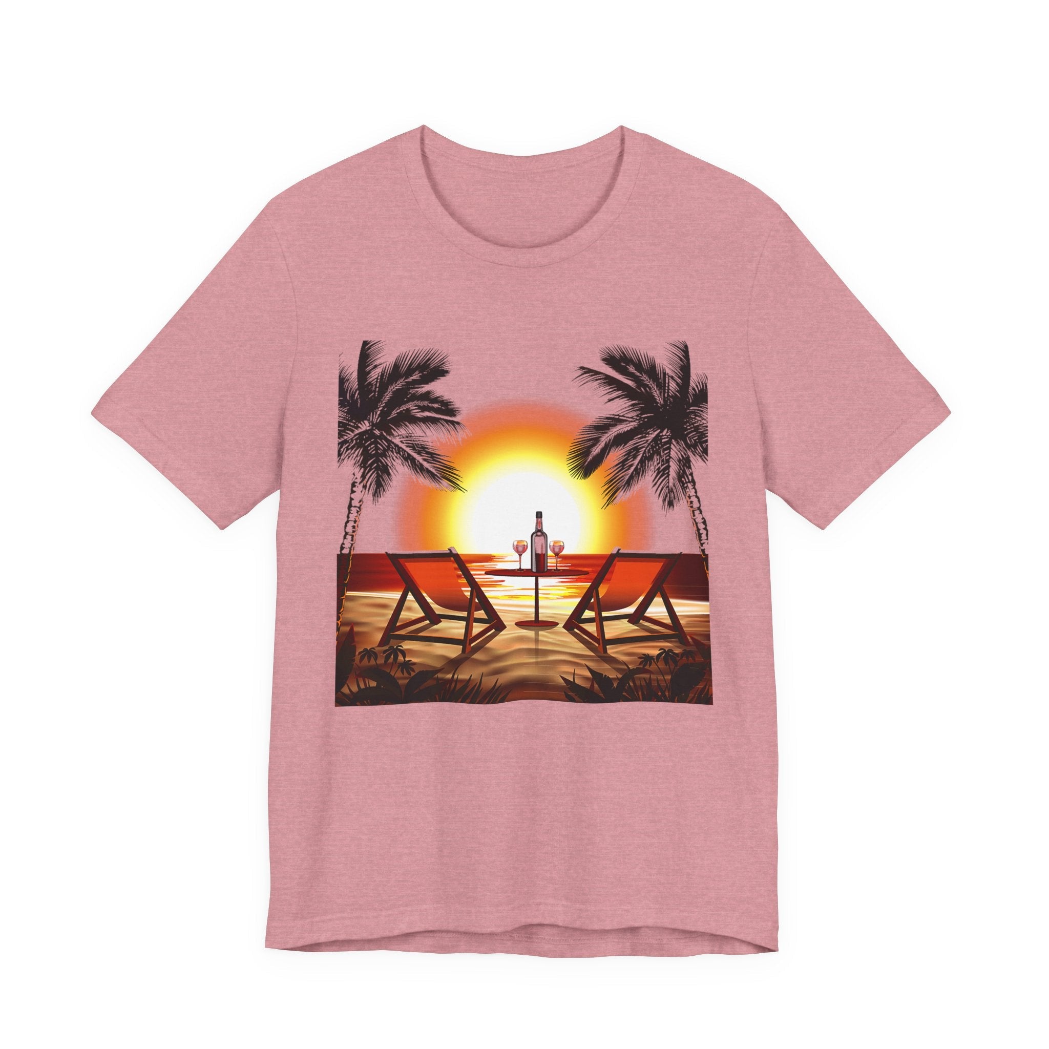 Beach Sunset with Palm Trees Tee Tropical Sunset T-Shirt - Etna Gift