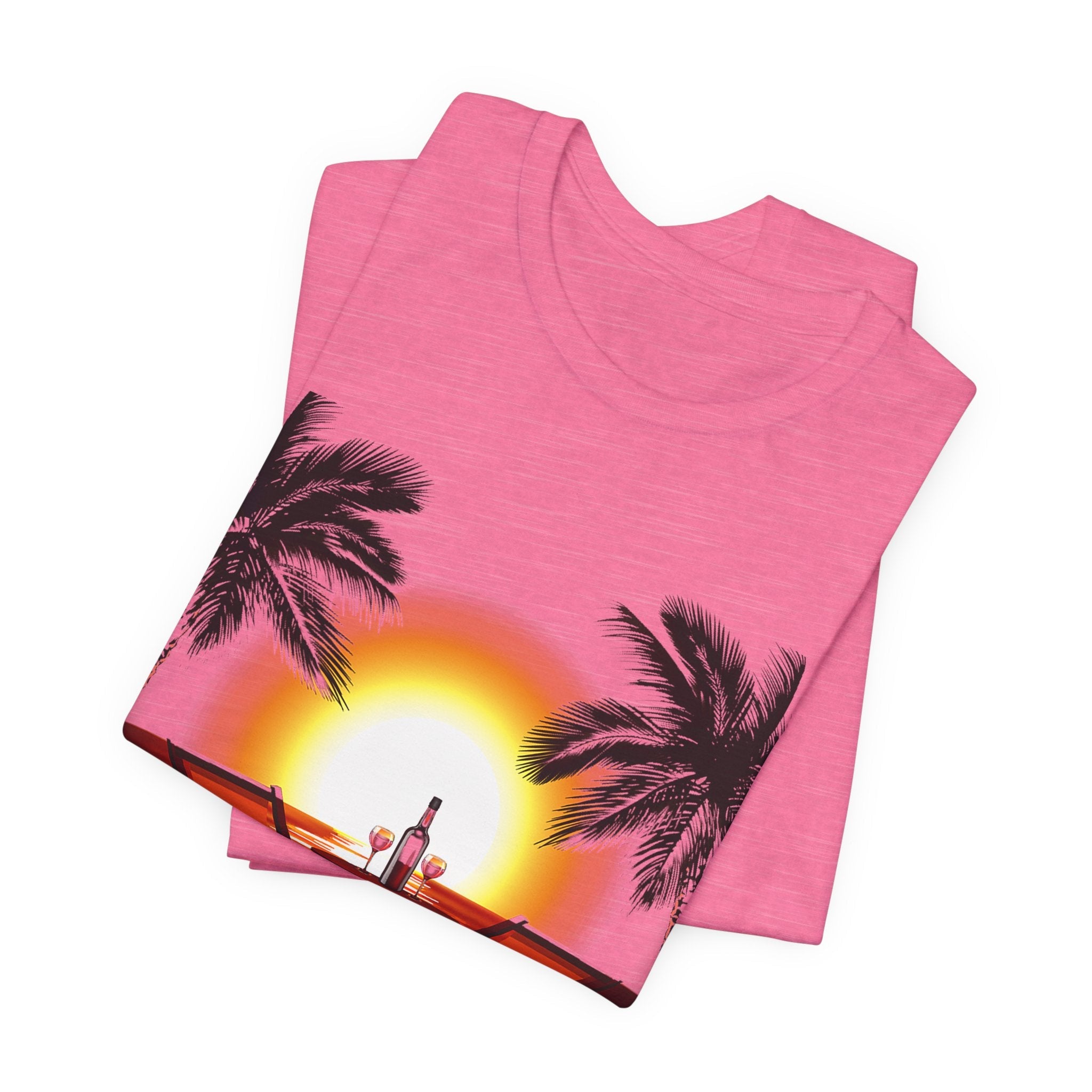 Beach Sunset with Palm Trees Tee Tropical Sunset T-Shirt - Etna Gift