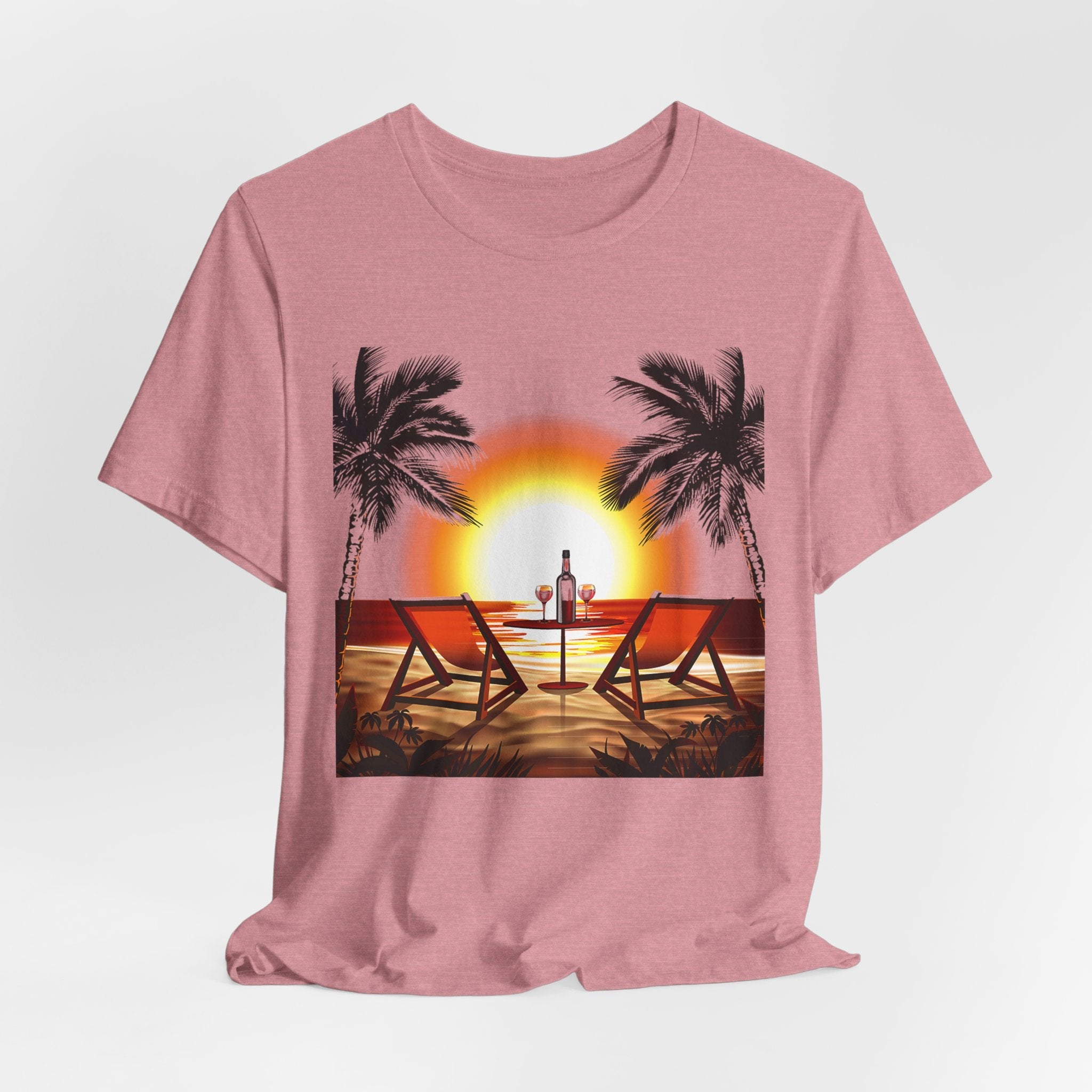 Beach Sunset with Palm Trees Tee Tropical Sunset T-Shirt - Etna Gift