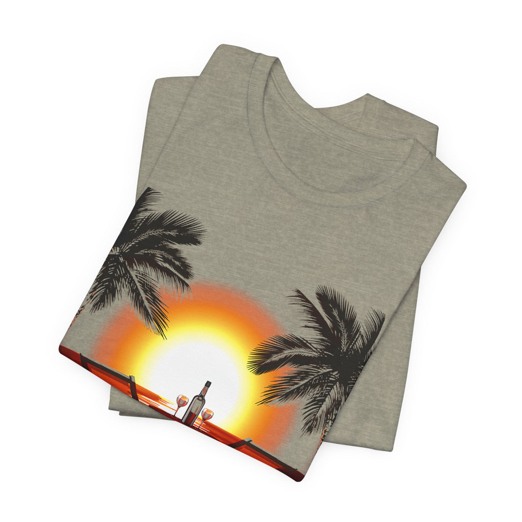 Beach Sunset with Palm Trees Tee Tropical Sunset T-Shirt - Etna Gift