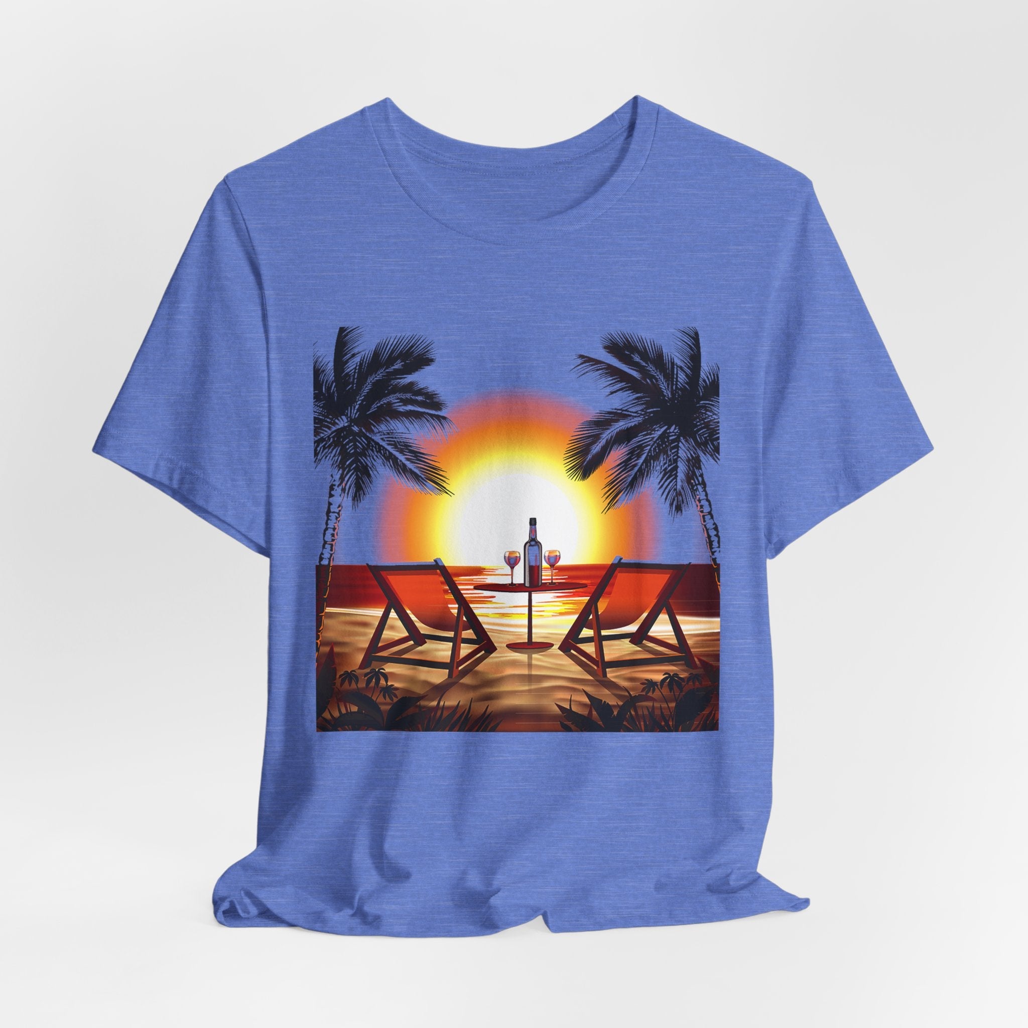 Beach Sunset with Palm Trees Tee Tropical Sunset T-Shirt - Etna Gift