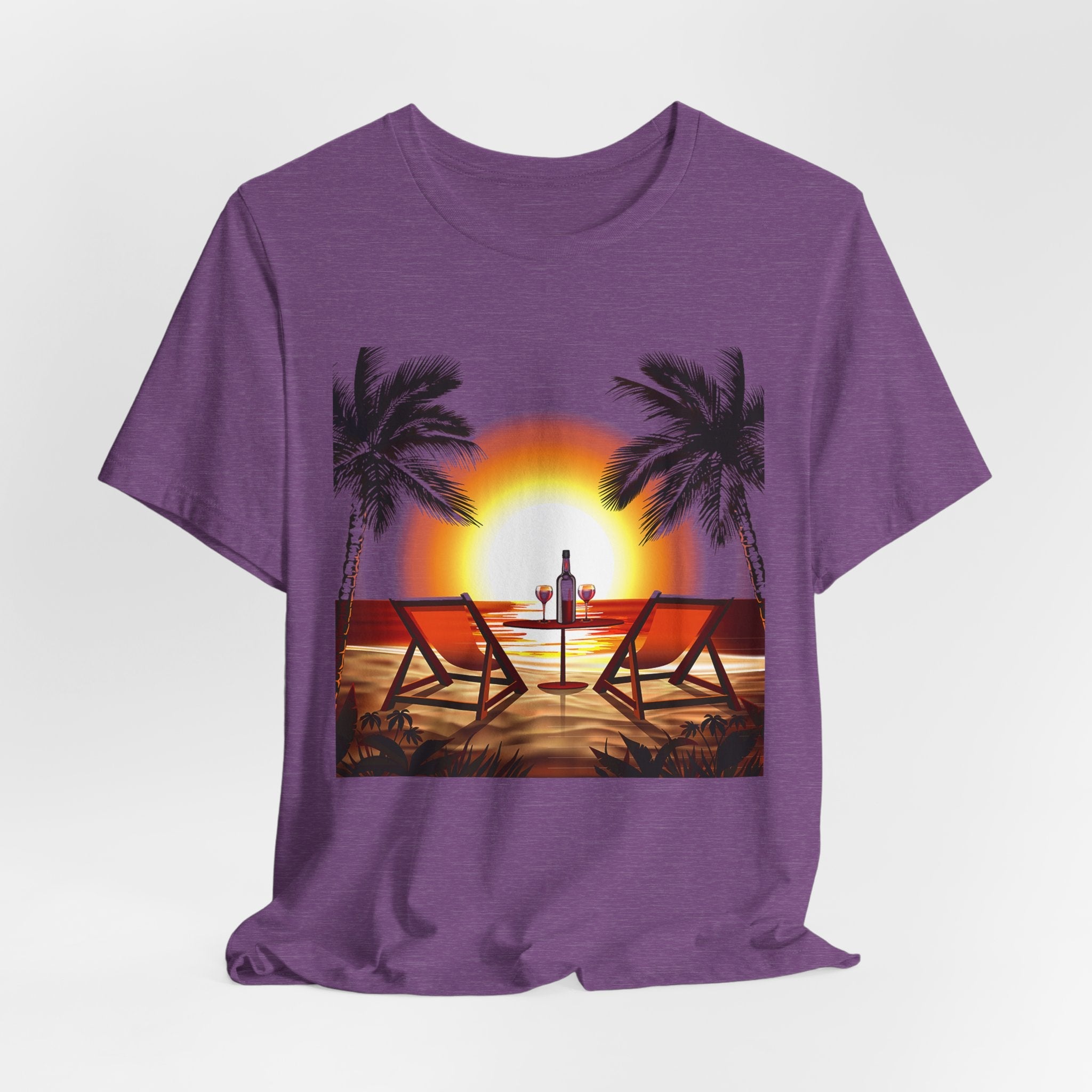 Beach Sunset with Palm Trees Tee Tropical Sunset T-Shirt - Etna Gift