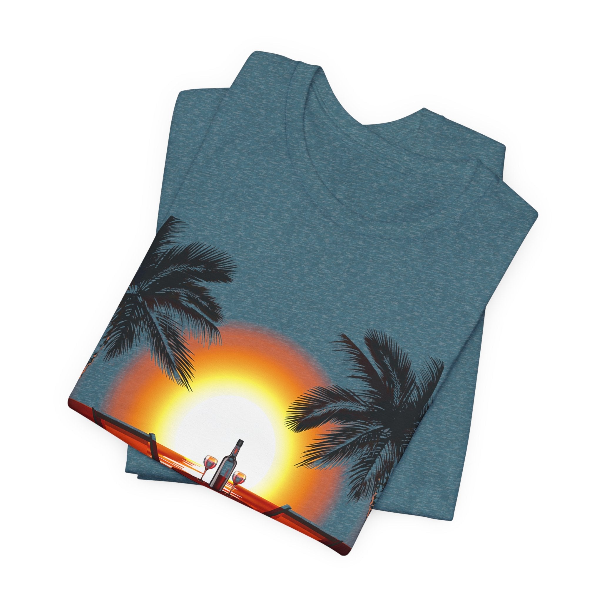 Beach Sunset with Palm Trees Tee Tropical Sunset T-Shirt - Etna Gift