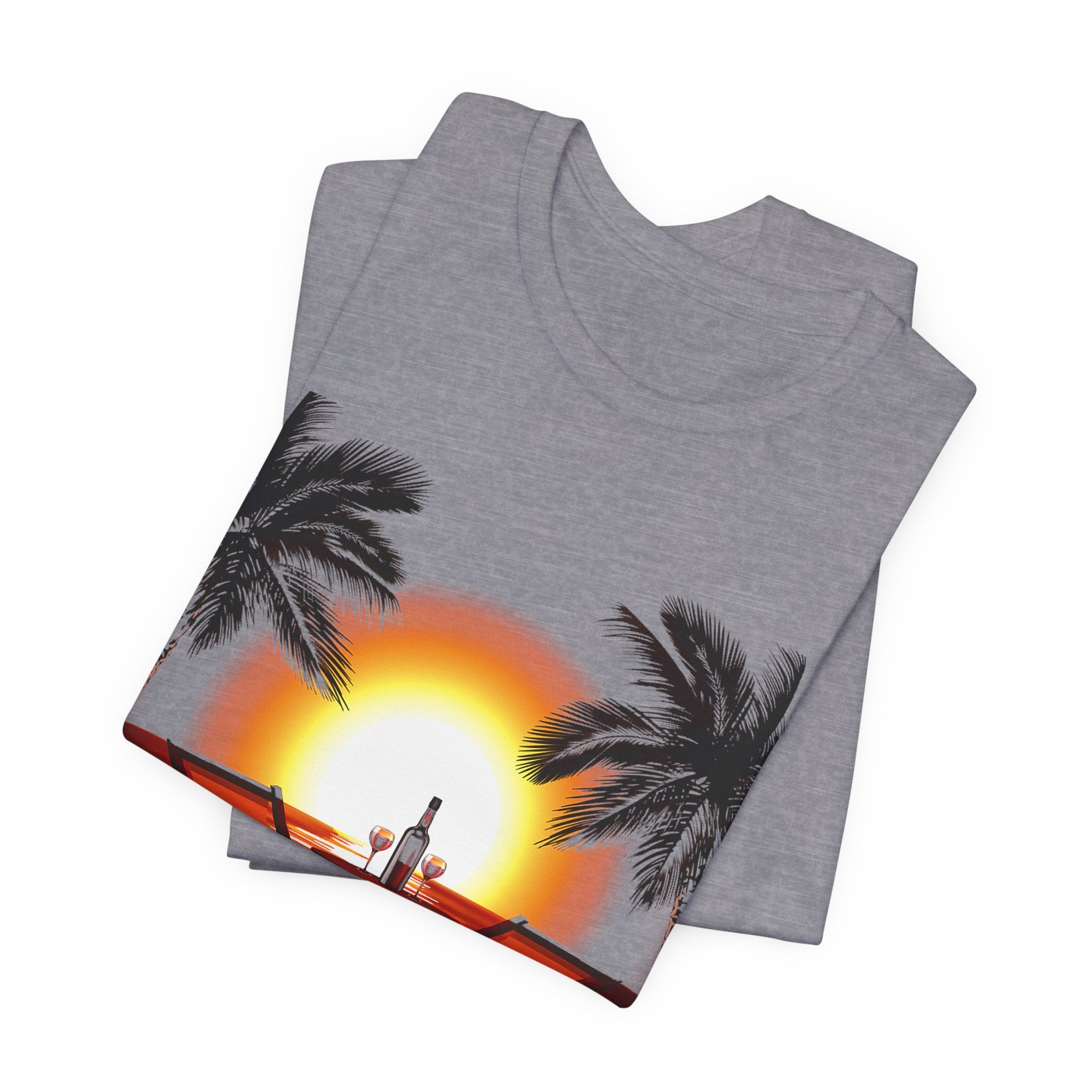 Beach Sunset with Palm Trees Tee Tropical Sunset T-Shirt - Etna Gift