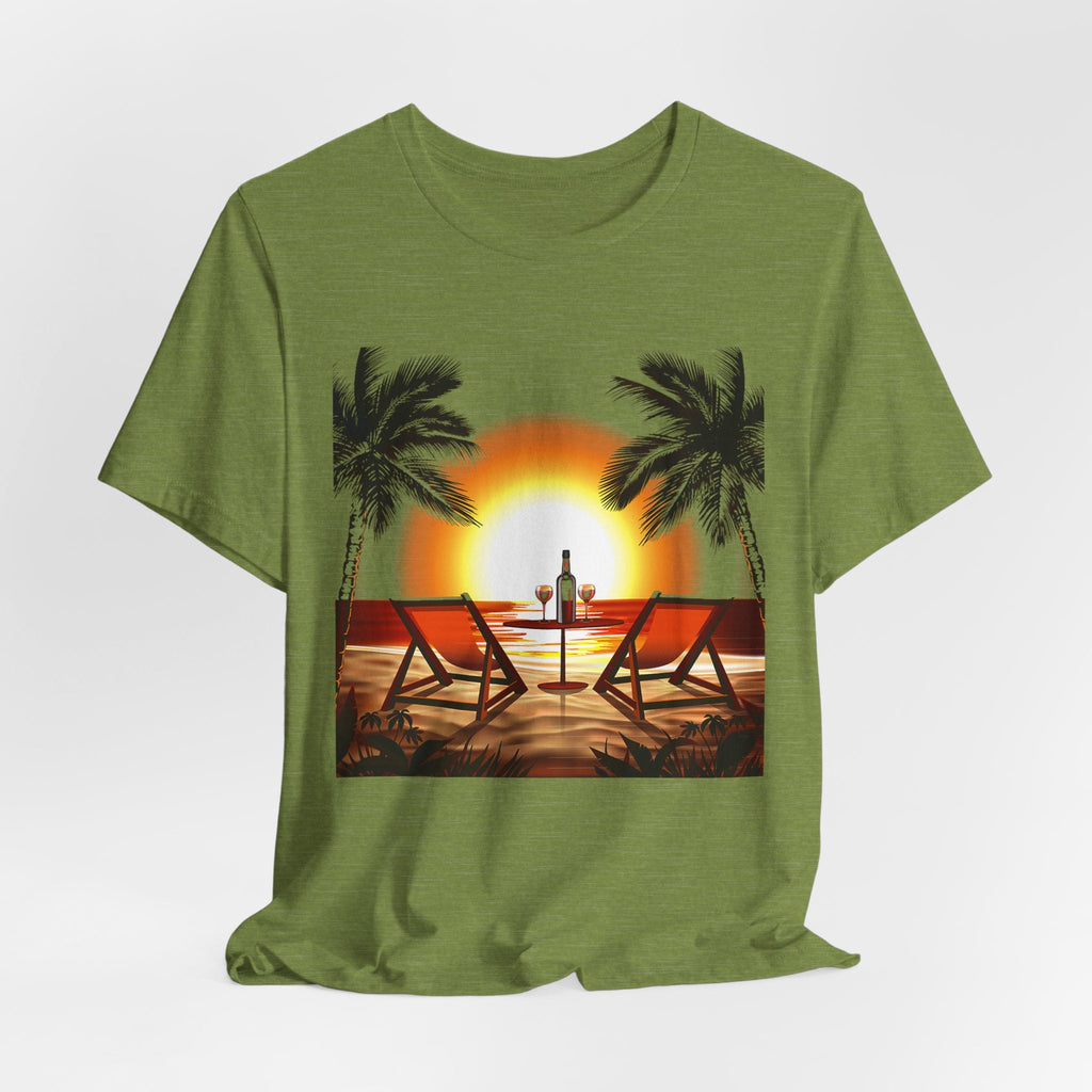 Beach Sunset with Palm Trees Tee Tropical Sunset T-Shirt - Etna Gift