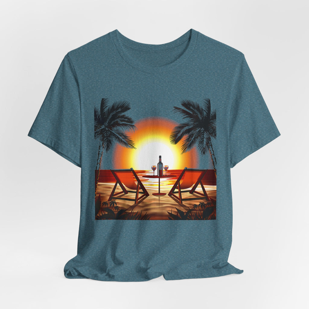 Beach Sunset with Palm Trees Tee Tropical Sunset T-Shirt - Etna Gift