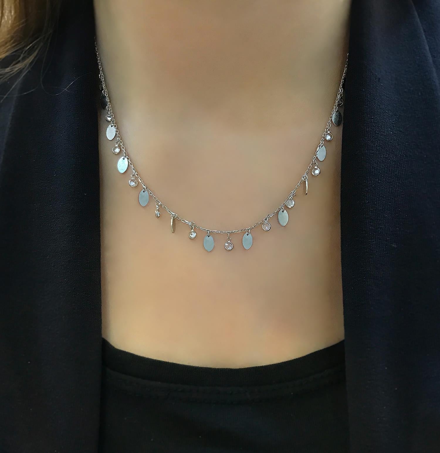 Beaded stone necklace 925 sterling silver beaded stone necklace - Etna Gift