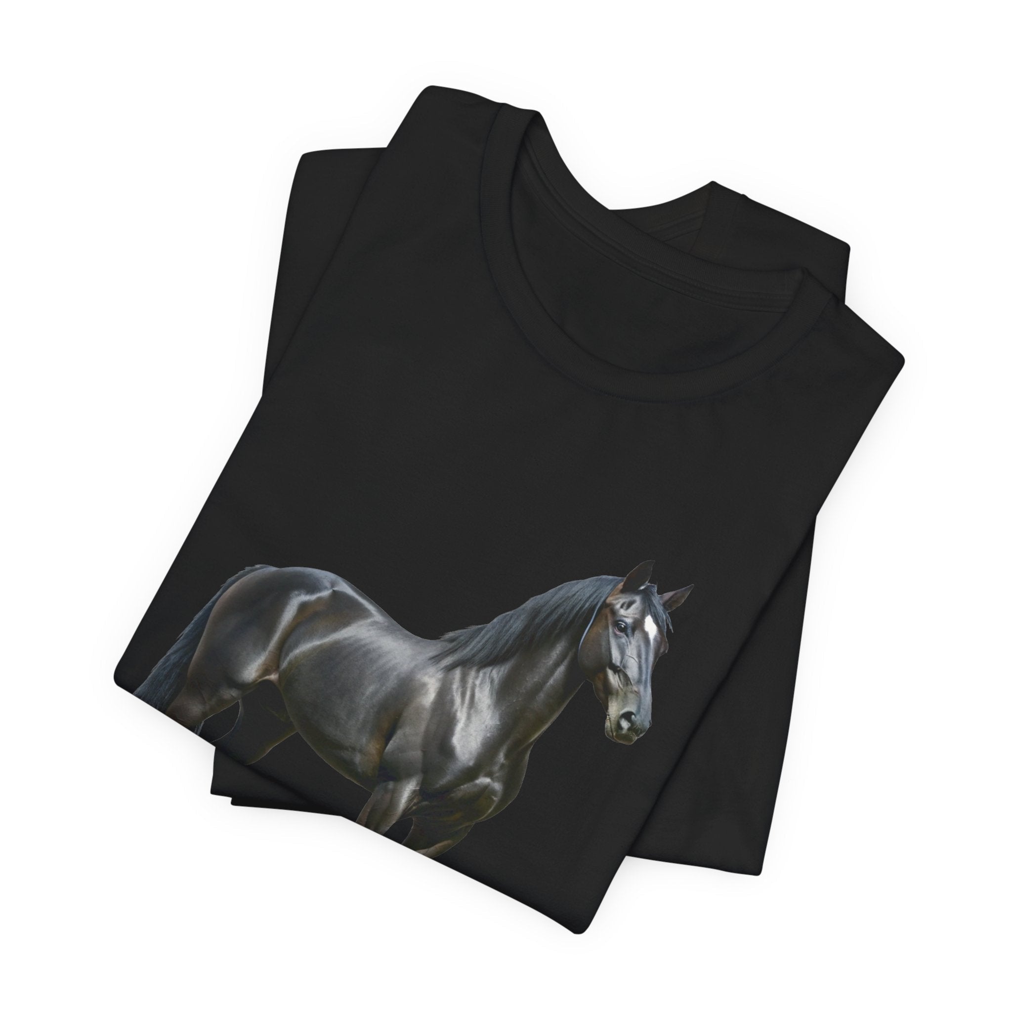 Black Mustang Horse and Classic Mustang Car Tee | Vintage Muscle Car Shirt - Etna Gift