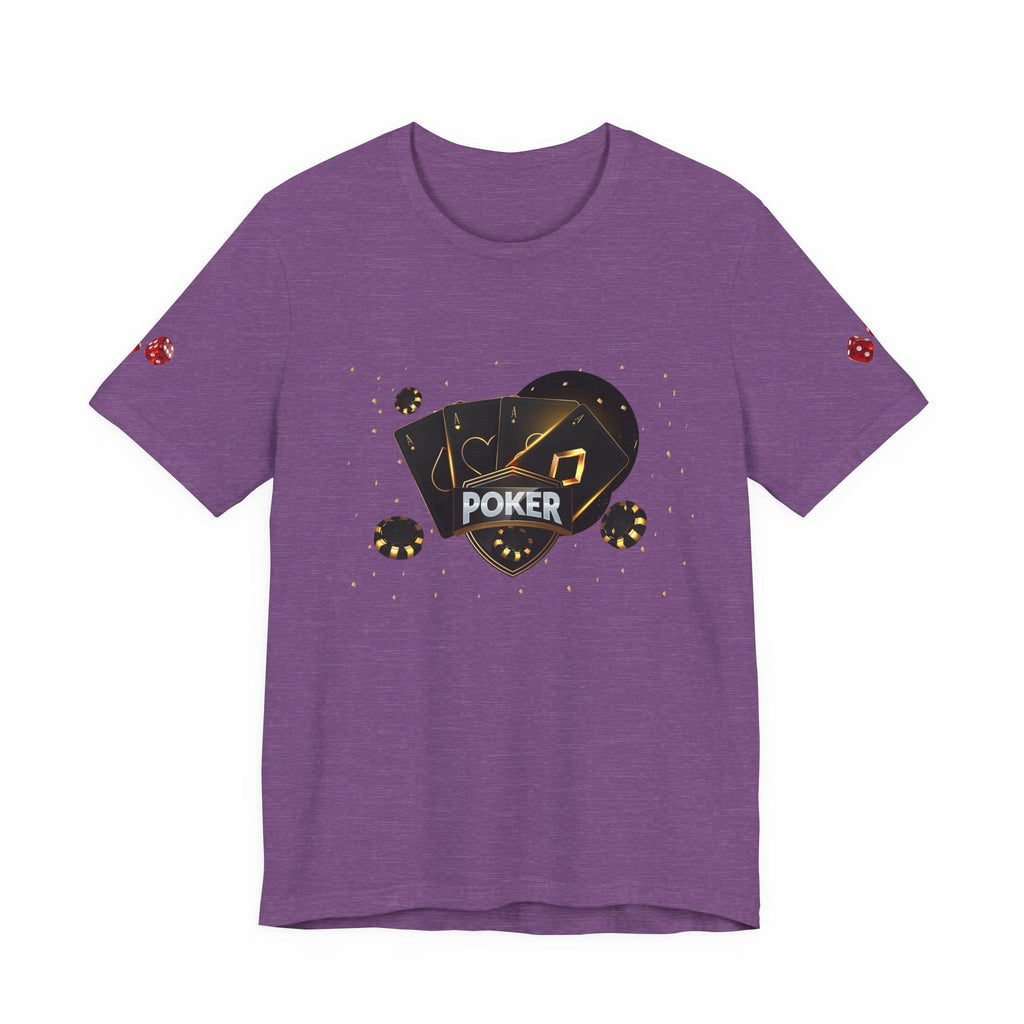 Black Poker Cards Heart design T-Shirt | Poker Chips Dice Tee - Etna Gift