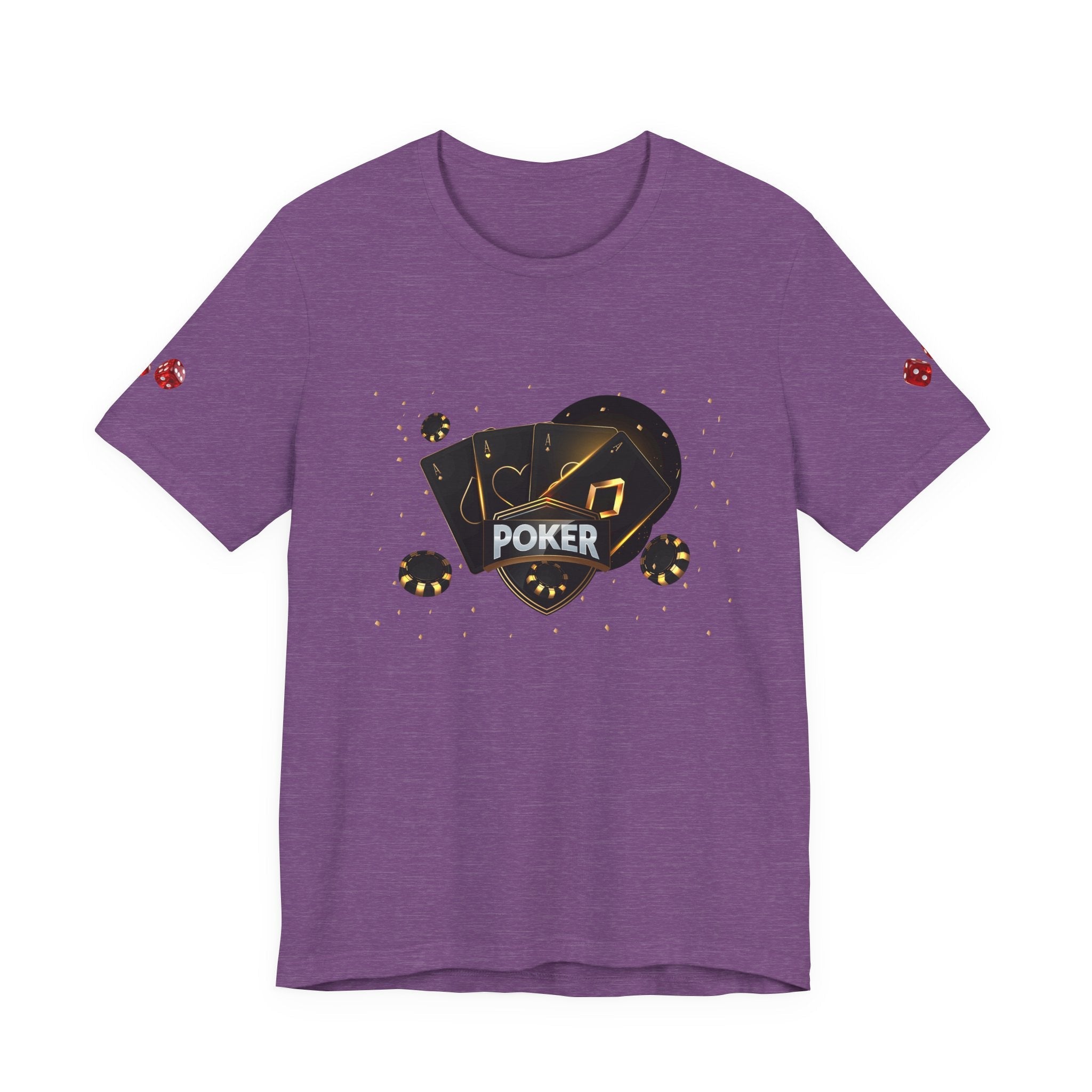 Black Poker Cards Heart design T-Shirt | Poker Chips Dice Tee - Etna Gift