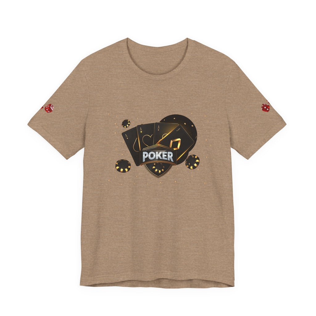 Black Poker Cards Heart design T-Shirt | Poker Chips Dice Tee - Etna Gift