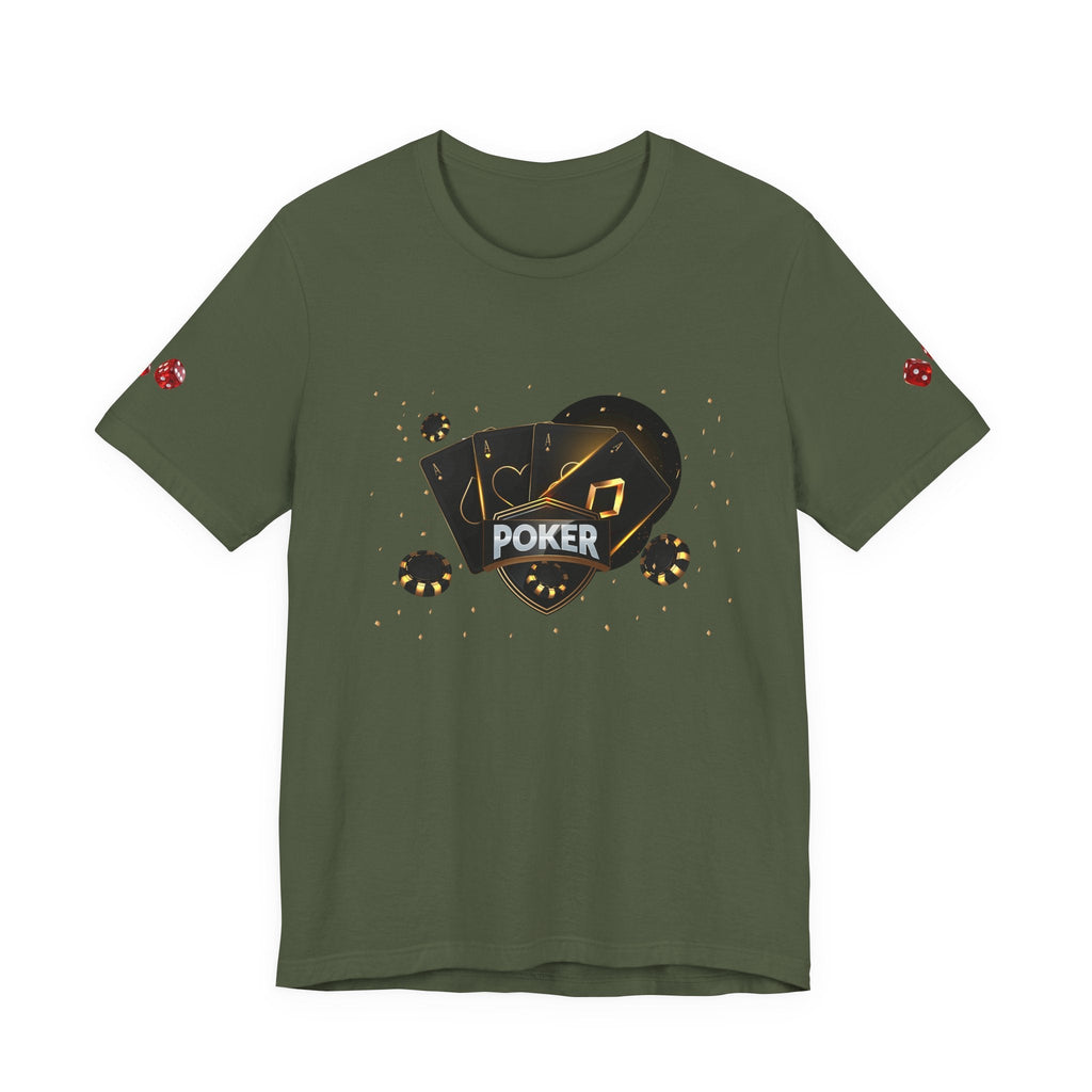 Black Poker Cards Heart design T-Shirt | Poker Chips Dice Tee - Etna Gift