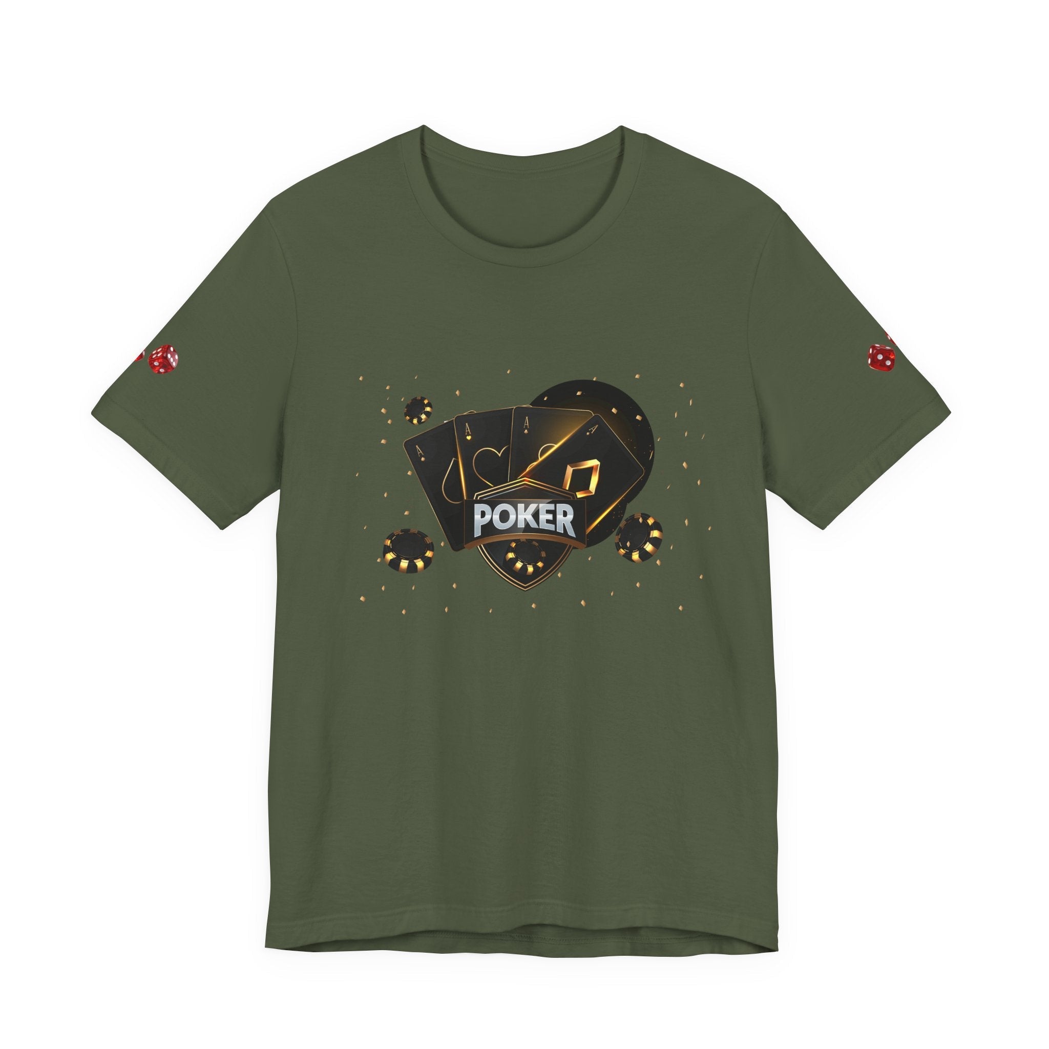 Black Poker Cards Heart design T-Shirt | Poker Chips Dice Tee - Etna Gift