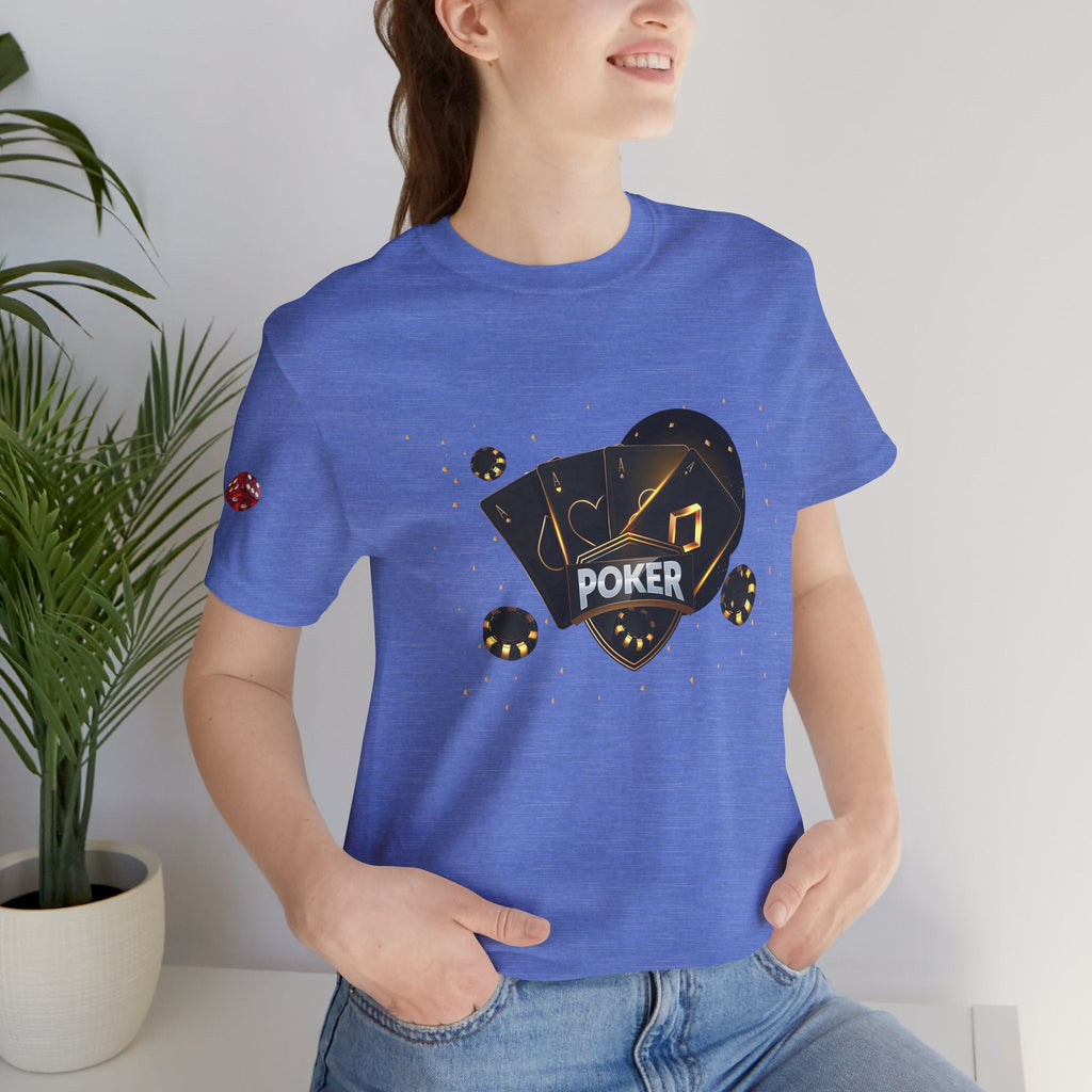 Black Poker Cards Heart design T-Shirt | Poker Chips Dice Tee - Etna Gift