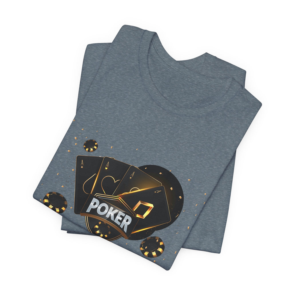 Black Poker Cards Heart design T-Shirt | Poker Chips Dice Tee - Etna Gift