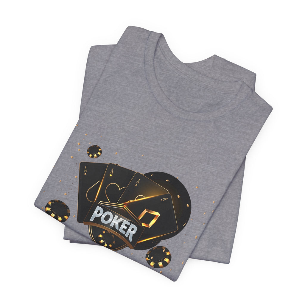 Black Poker Cards Heart design T-Shirt | Poker Chips Dice Tee - Etna Gift