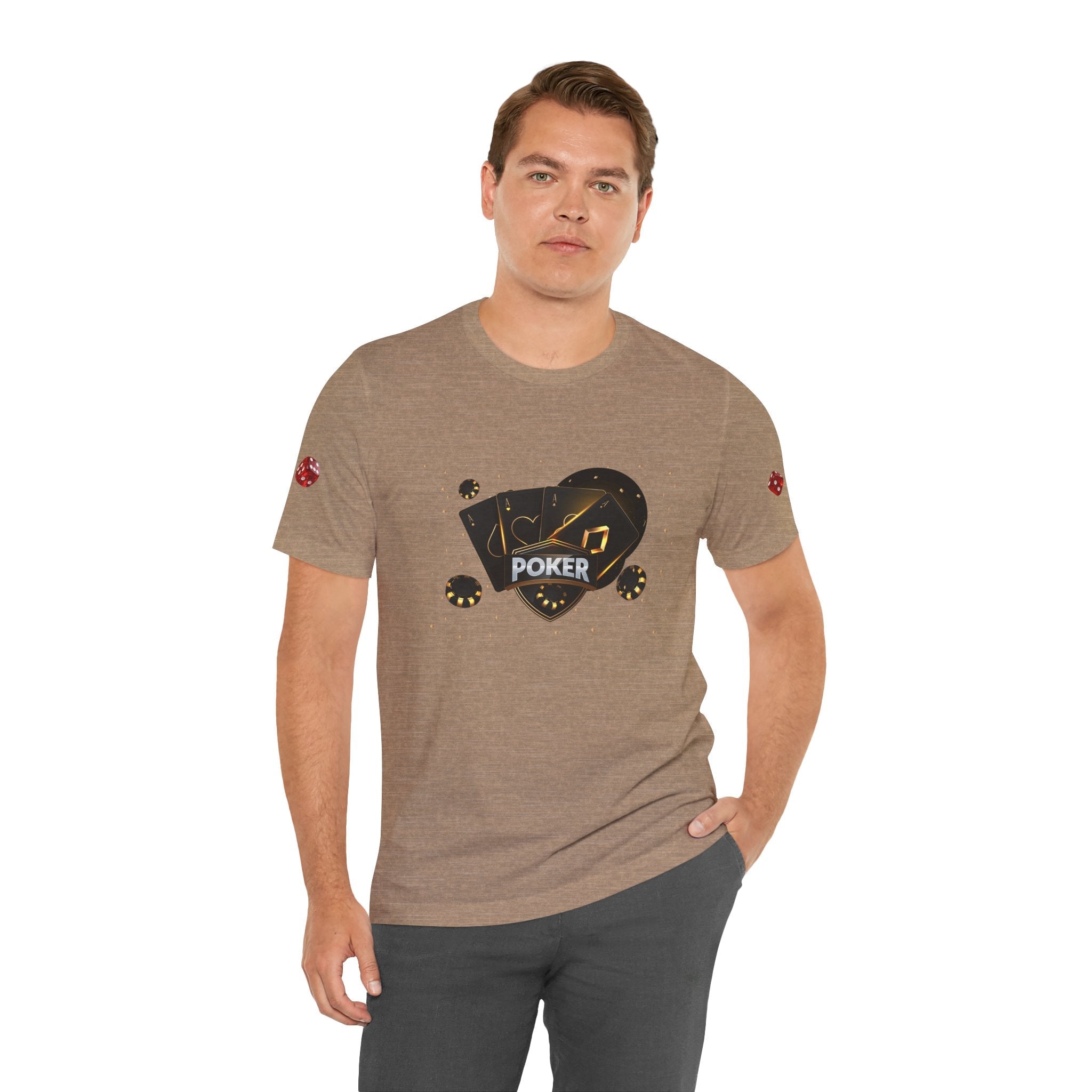 Black Poker Cards Heart design T-Shirt | Poker Chips Dice Tee - Etna Gift