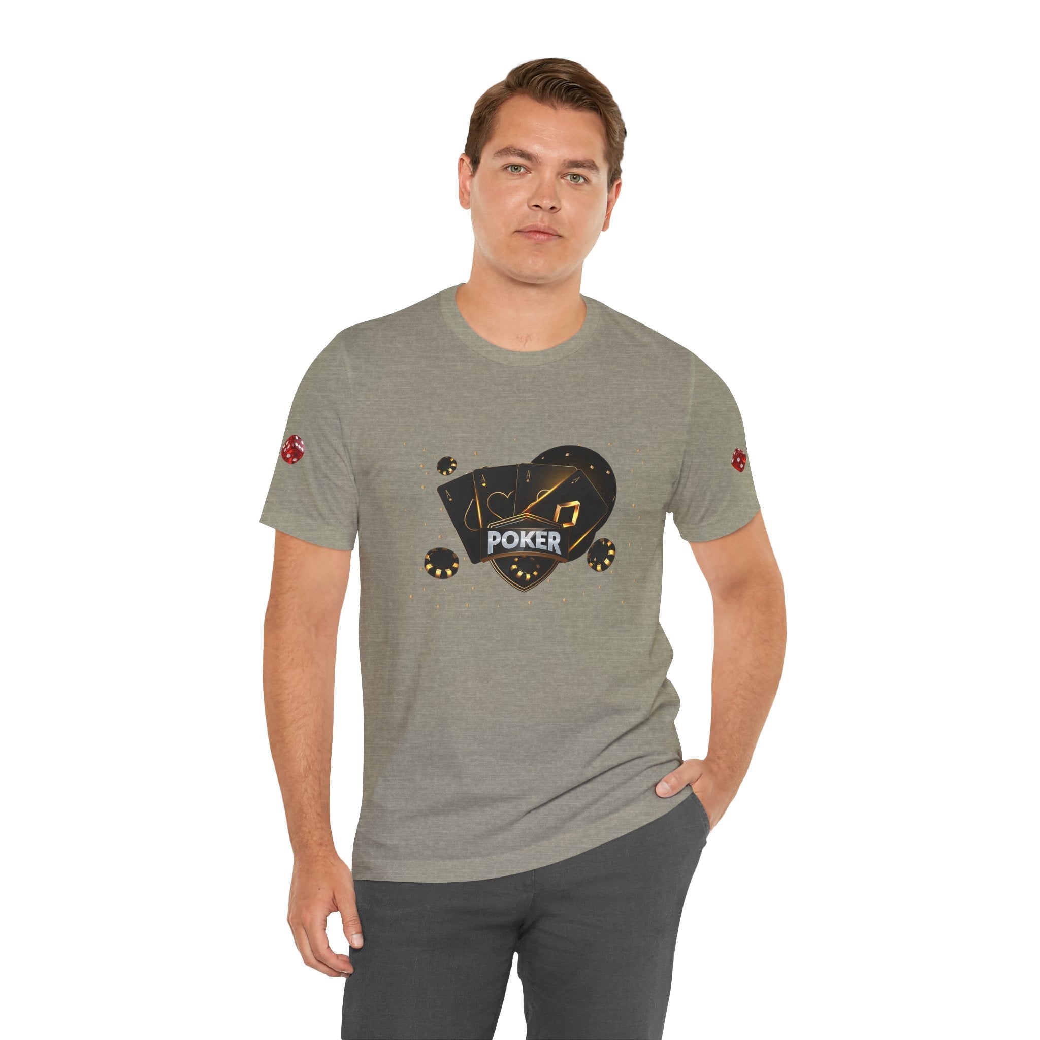Black Poker Cards Heart design T-Shirt | Poker Chips Dice Tee - Etna Gift