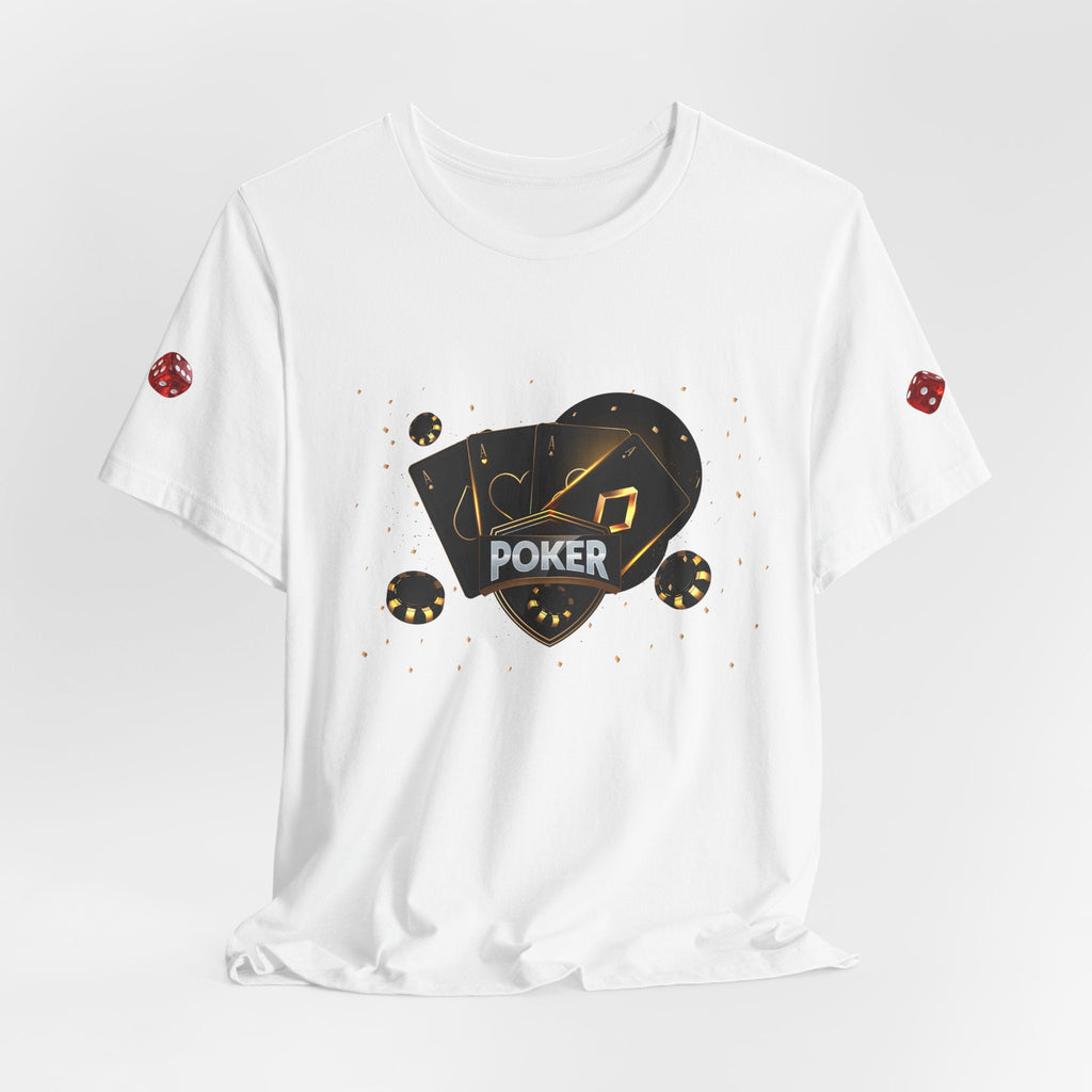 Black Poker Cards Heart design T-Shirt | Poker Chips Dice Tee - Etna Gift