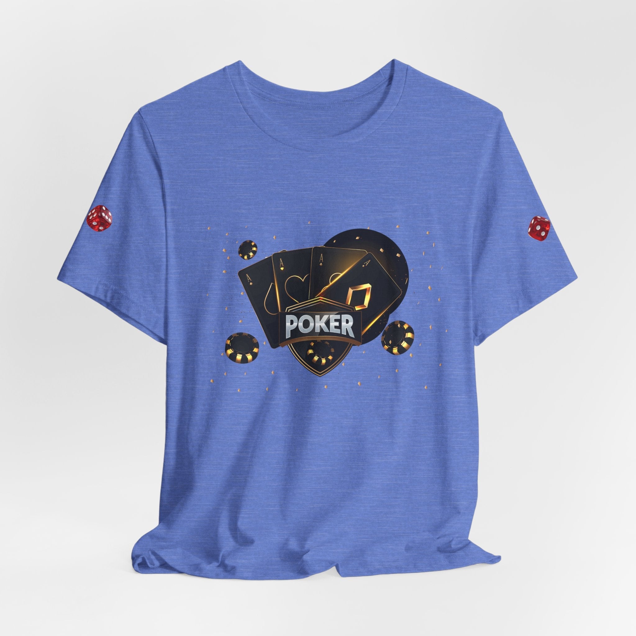 Black Poker Cards Heart design T-Shirt | Poker Chips Dice Tee - Etna Gift