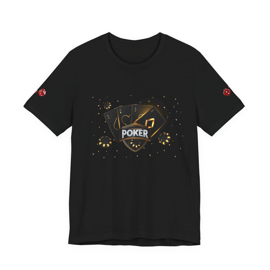 Black Poker Cards Heart design T-Shirt | Poker Chips Dice Tee - Etna Gift