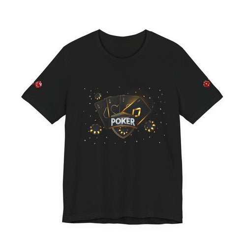 Black Poker Cards Heart design T-Shirt | Poker Chips Dice Tee - Etna Gift