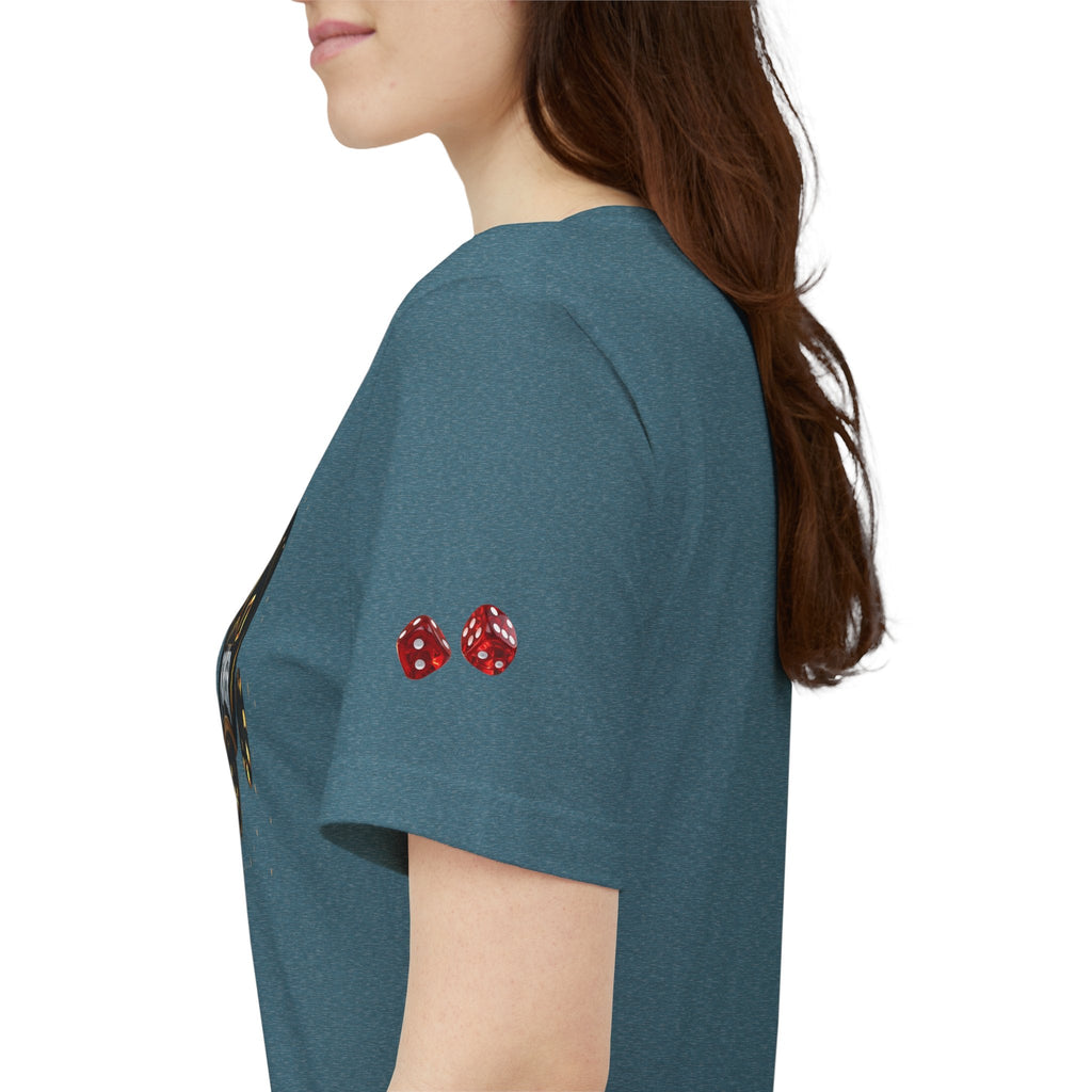 Black Poker Cards Heart design T-Shirt | Poker Chips Dice Tee - Etna Gift