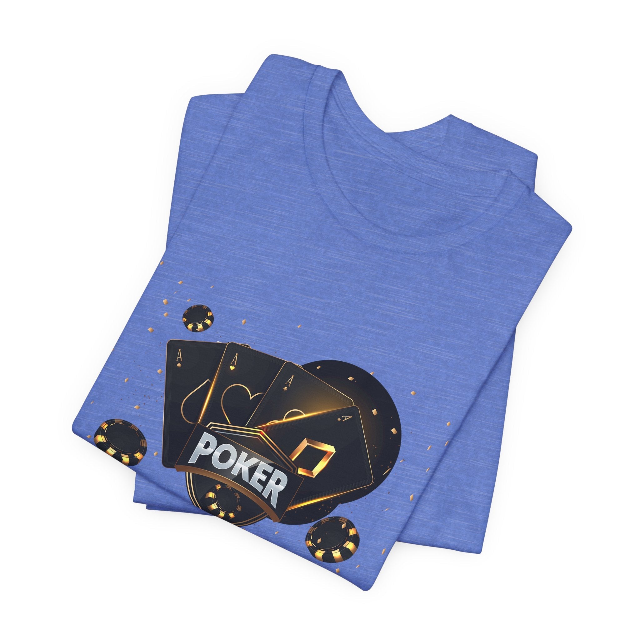 Black Poker Cards Heart design T-Shirt | Poker Chips Dice Tee - Etna Gift