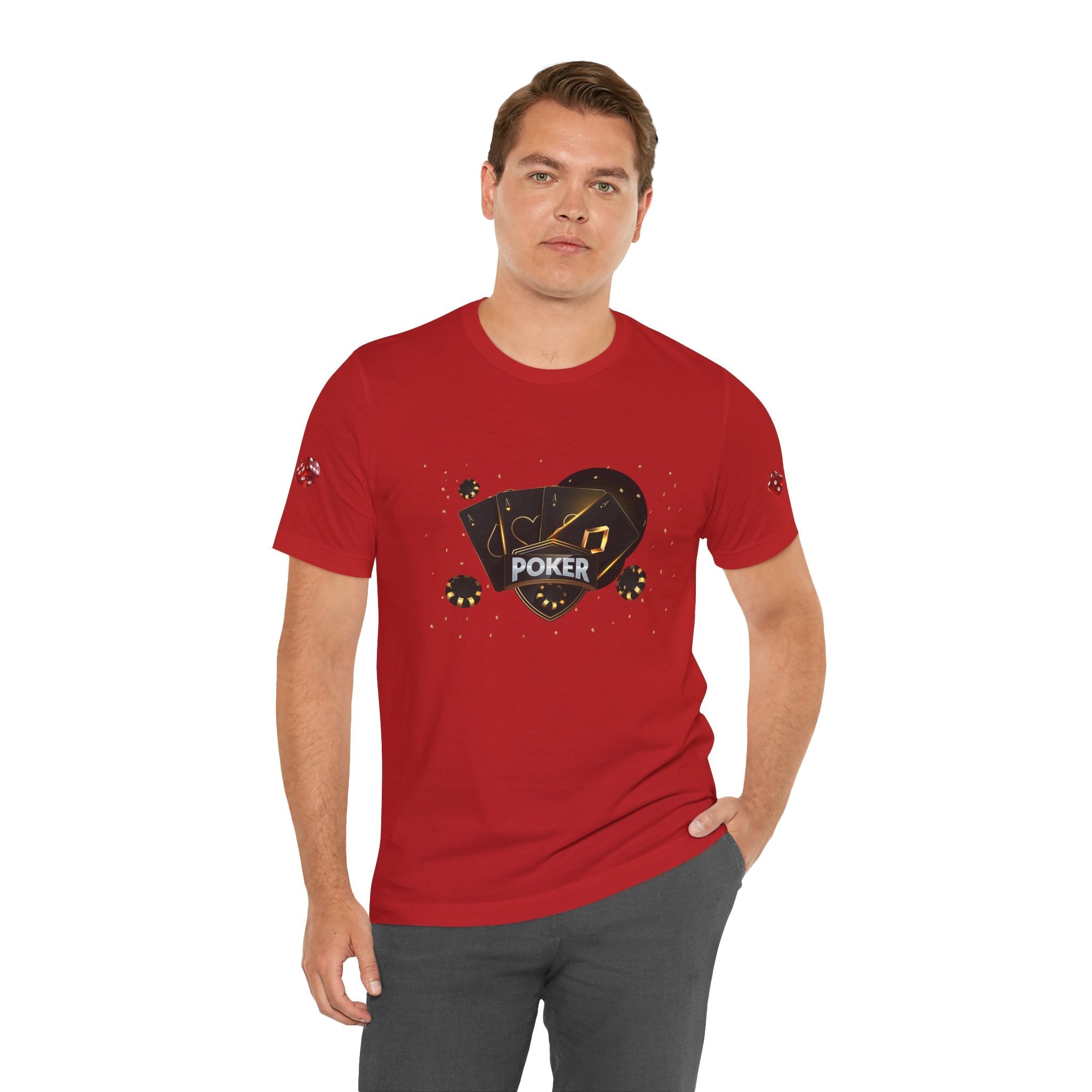 Black Poker Cards Heart design T-Shirt | Poker Chips Dice Tee - Etna Gift