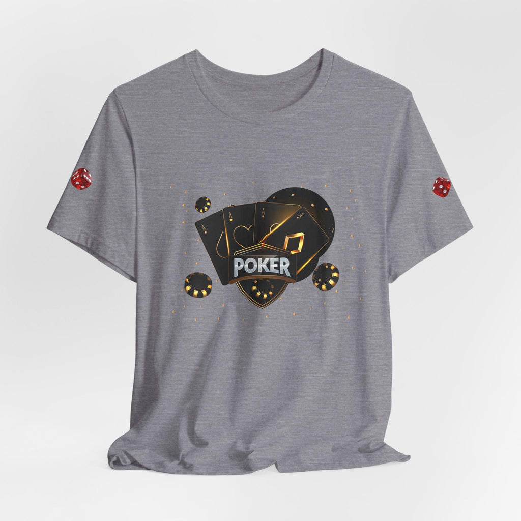 Black Poker Cards Heart design T-Shirt | Poker Chips Dice Tee - Etna Gift