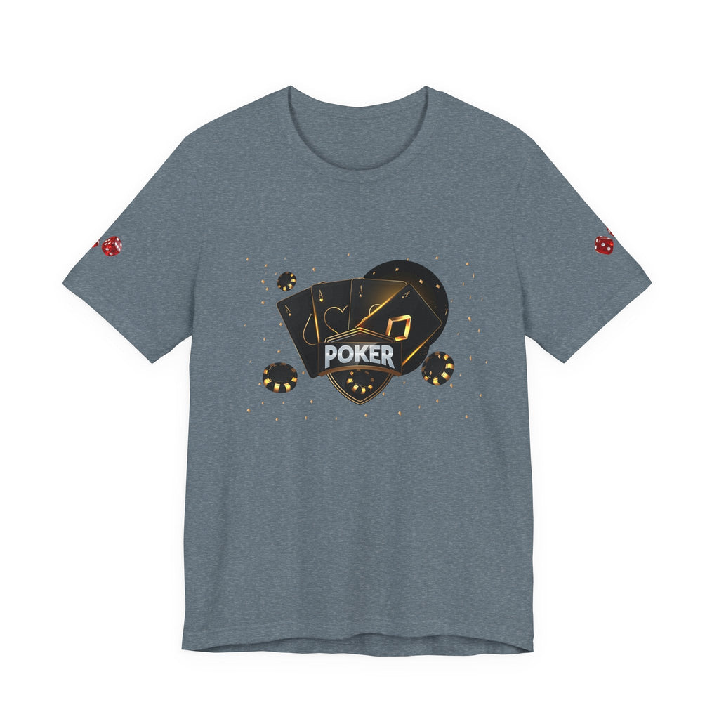 Black Poker Cards Heart design T-Shirt | Poker Chips Dice Tee - Etna Gift