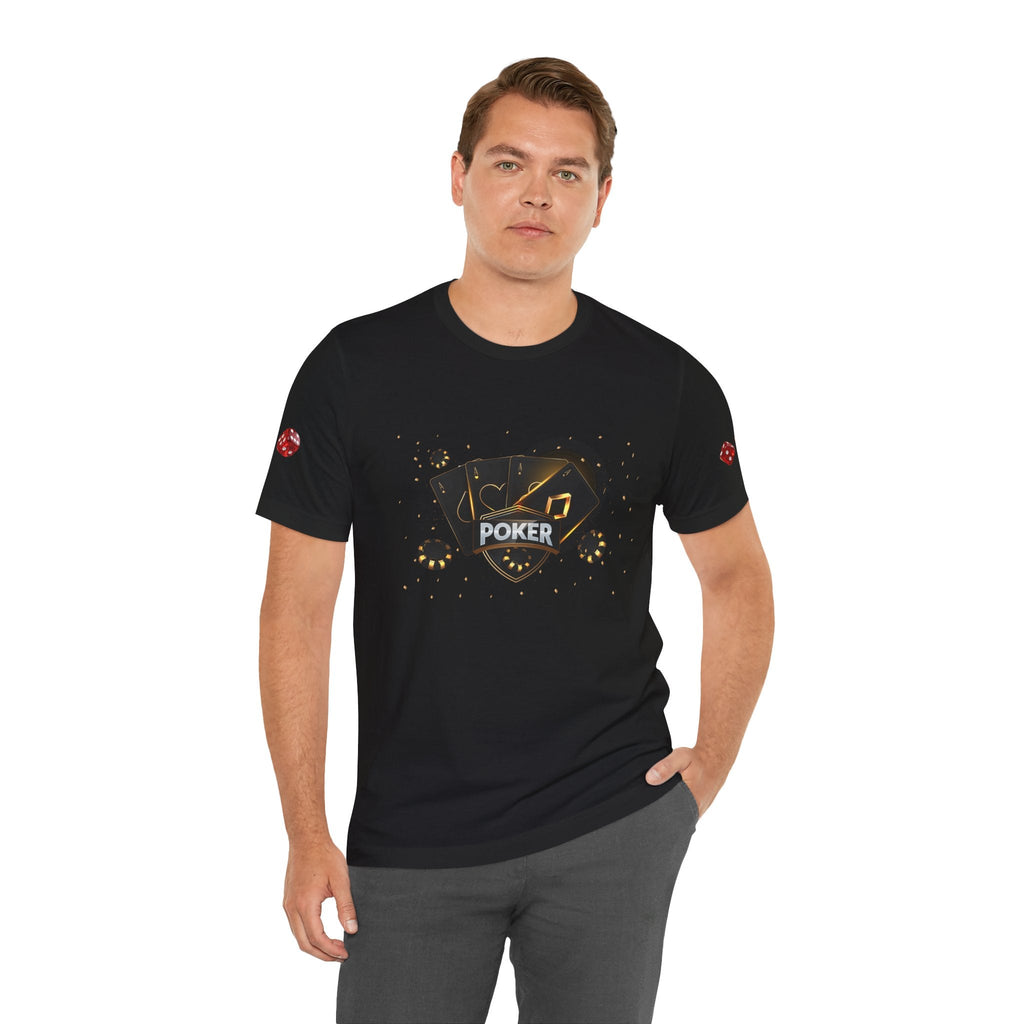 Black Poker Cards Heart design T-Shirt | Poker Chips Dice Tee - Etna Gift
