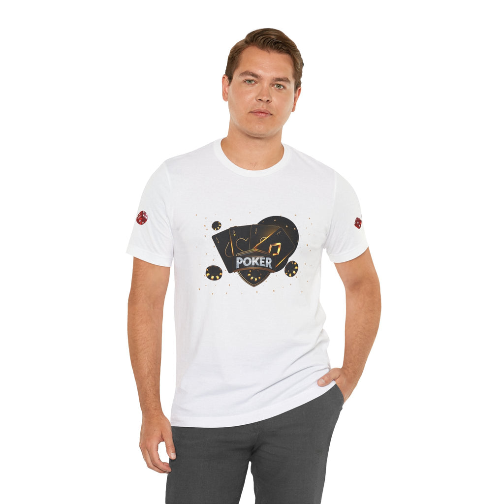Black Poker Cards Heart design T-Shirt | Poker Chips Dice Tee - Etna Gift