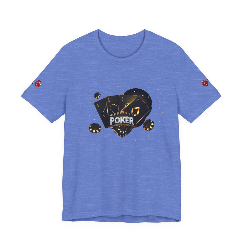 Black Poker Cards Heart design T-Shirt | Poker Chips Dice Tee - Etna Gift