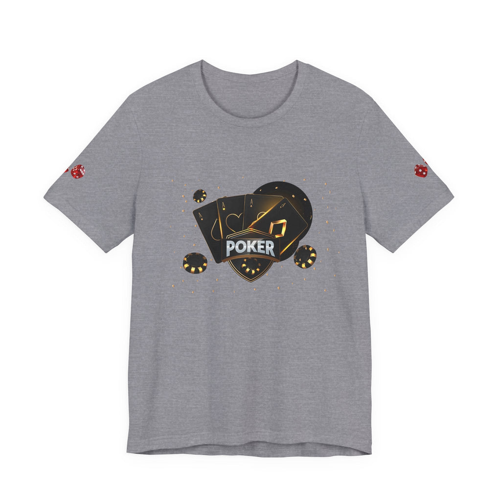 Black Poker Cards Heart design T-Shirt | Poker Chips Dice Tee - Etna Gift